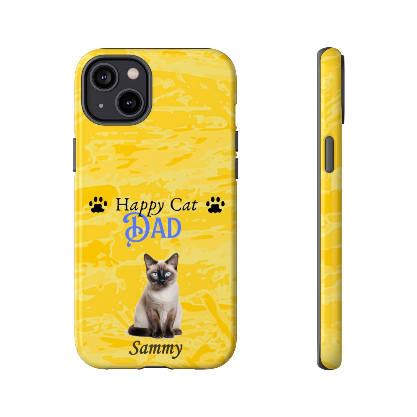 Happy Cat Dad - Personalized - Whimsical Phone Cases - Father's Day