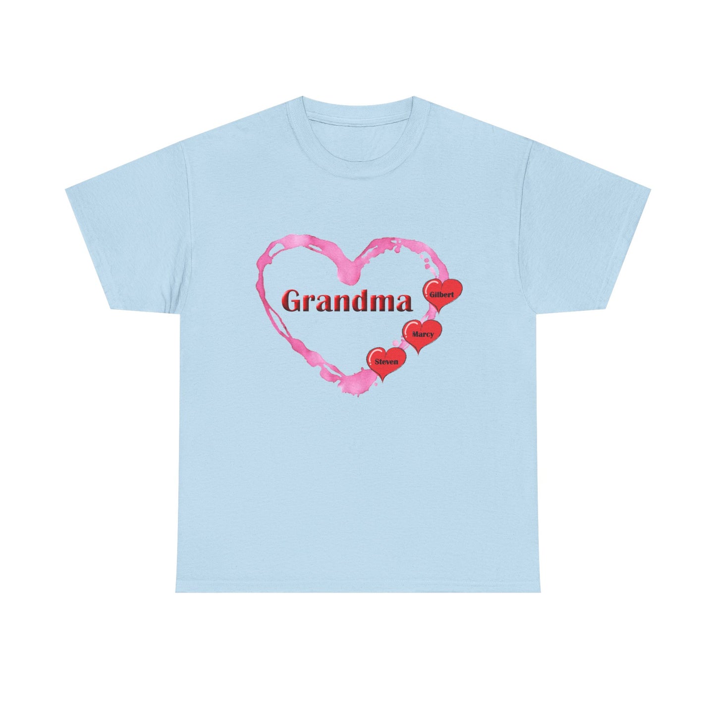 Grandma Love - Personalized - Unisex Heavy Cotton T-Shirt Mother's Day