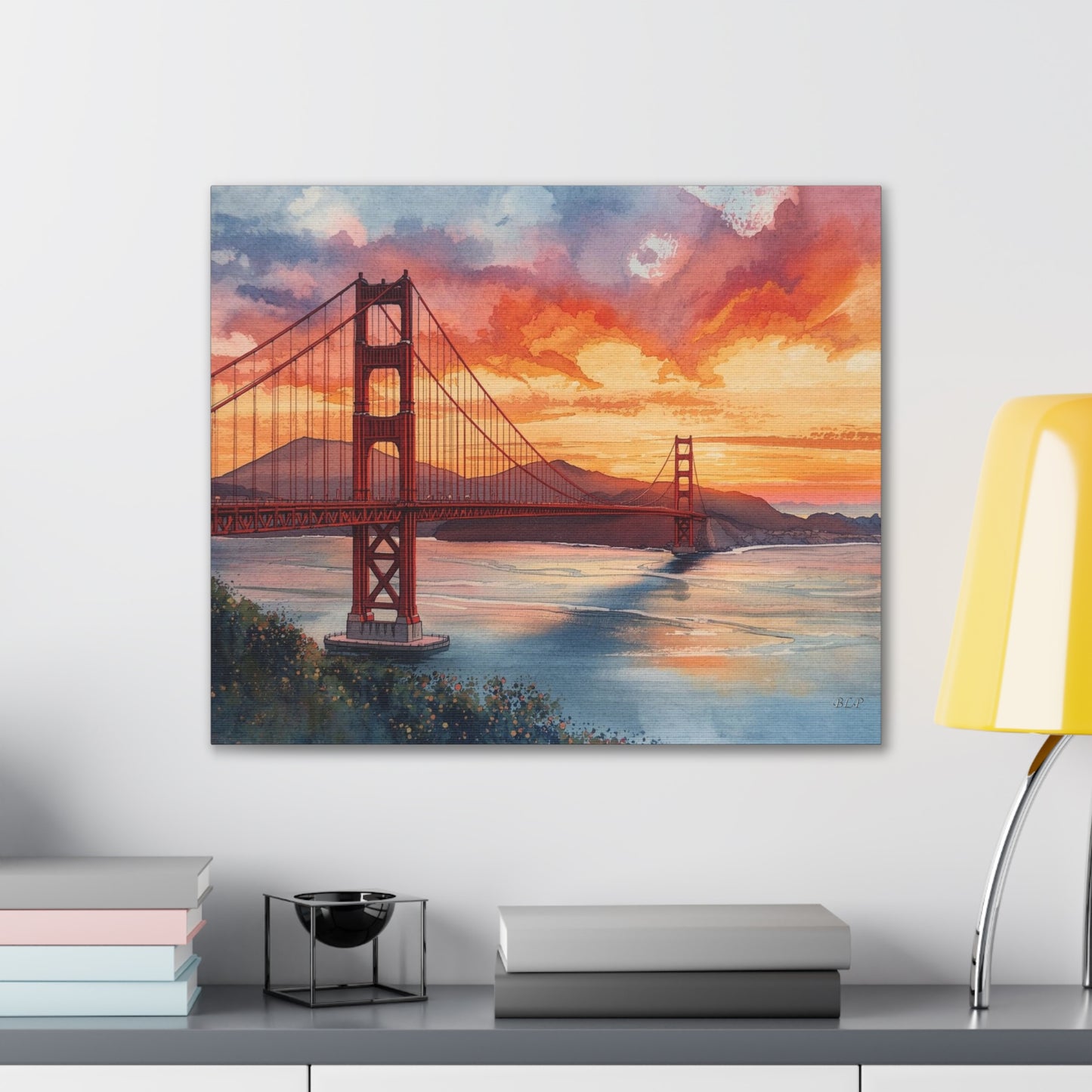 Golden Gate at Sunset = Canvas Stretched, 0.75" - Wall Art 2026 - Places