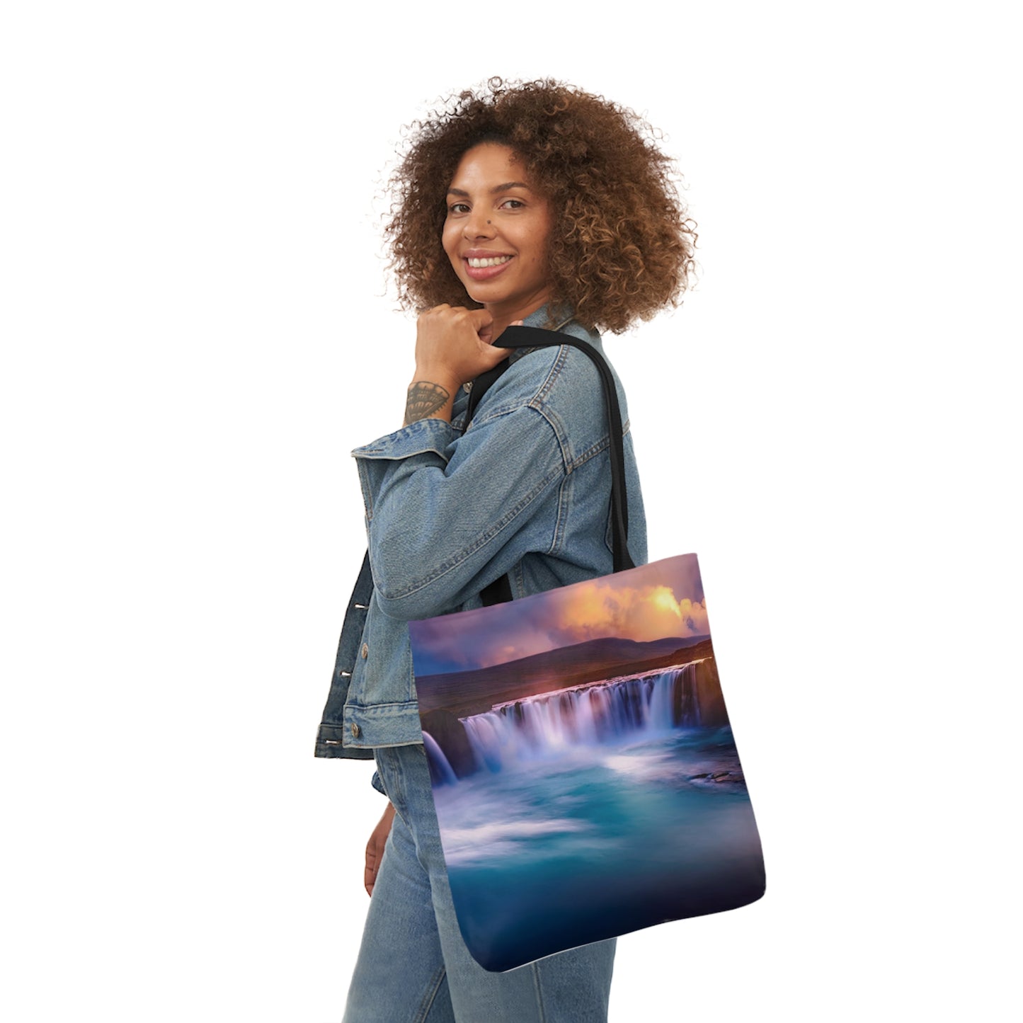 Waterfall - Canvas Tote Bag, 5-Color Straps