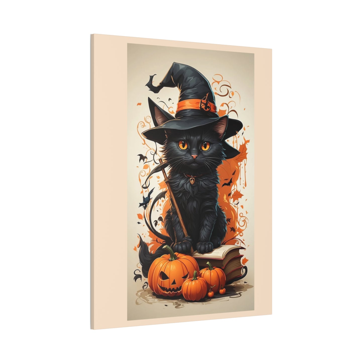 Black Cat - Canvas Stretched, 0.75" - Halloween