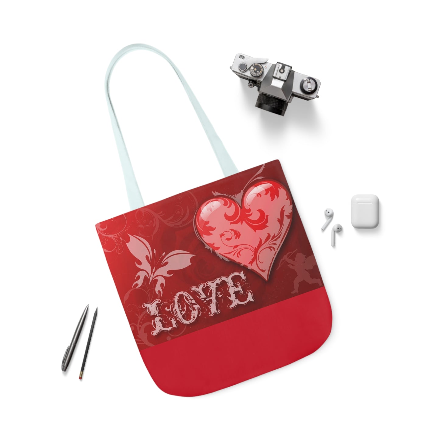 Valentines - Canvas Tote Bag, 5-Color Straps