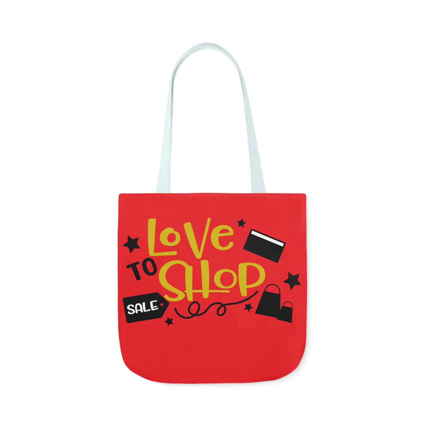 Love to Shop = Canvas Tote Bag, 5-Color Straps - Mother's Day