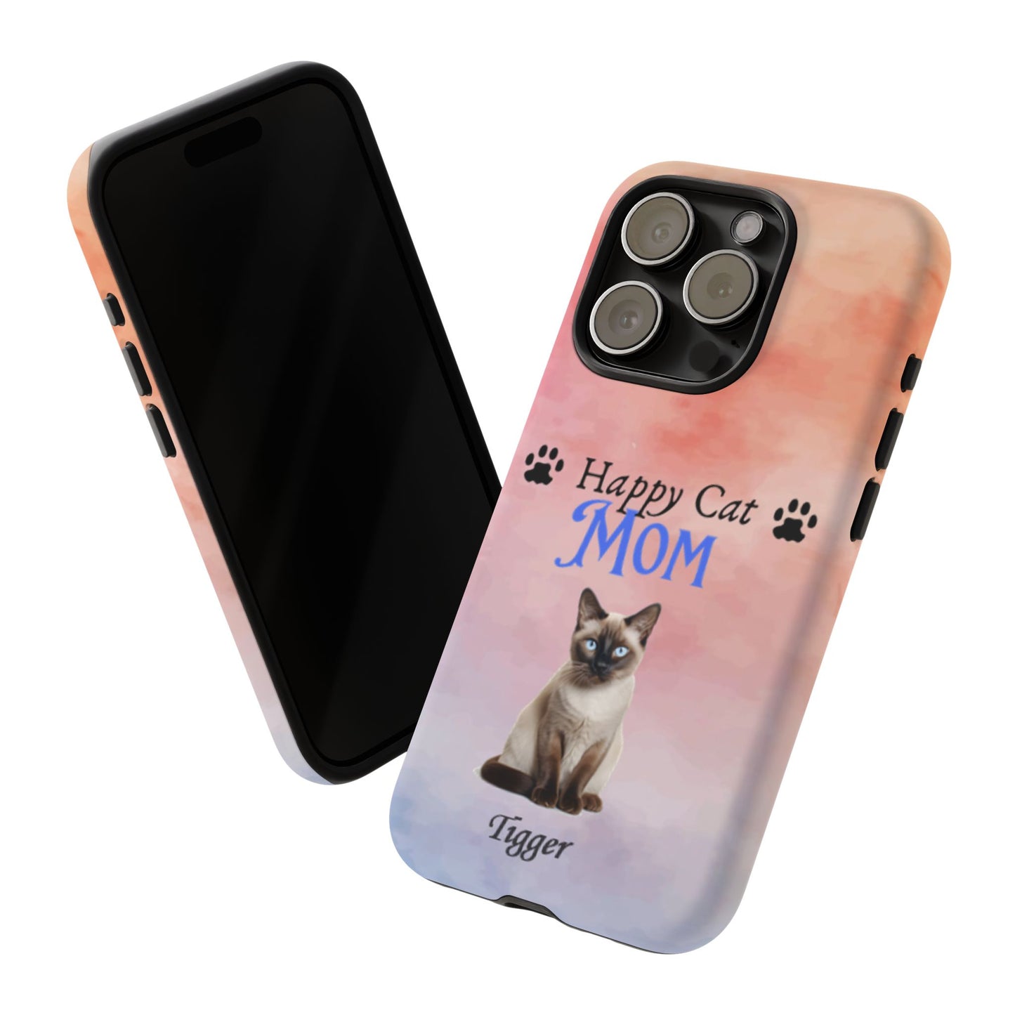 Happy Cat Mom - Personalized - Whimsical Phone Cases - Mother's Day