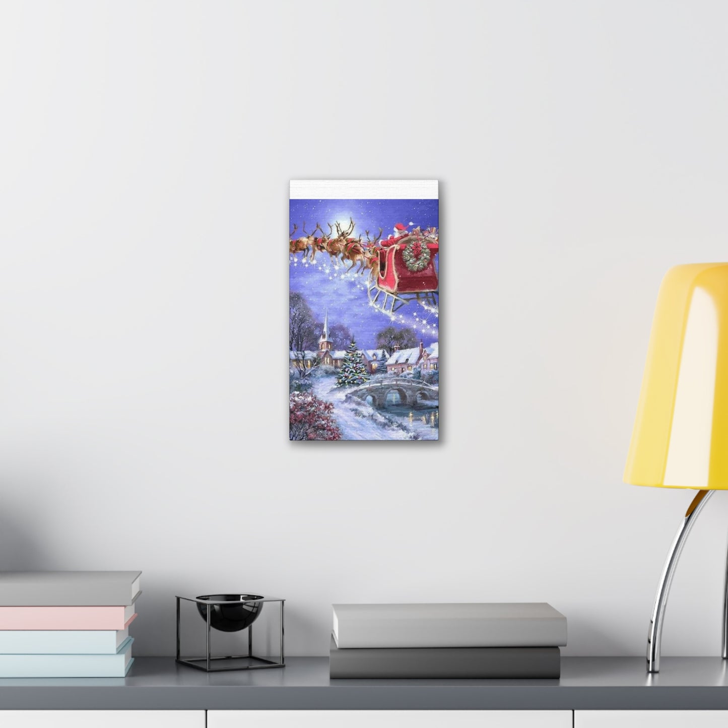 Santa's Coming - Canvas Stretched, 0.75" Christmas