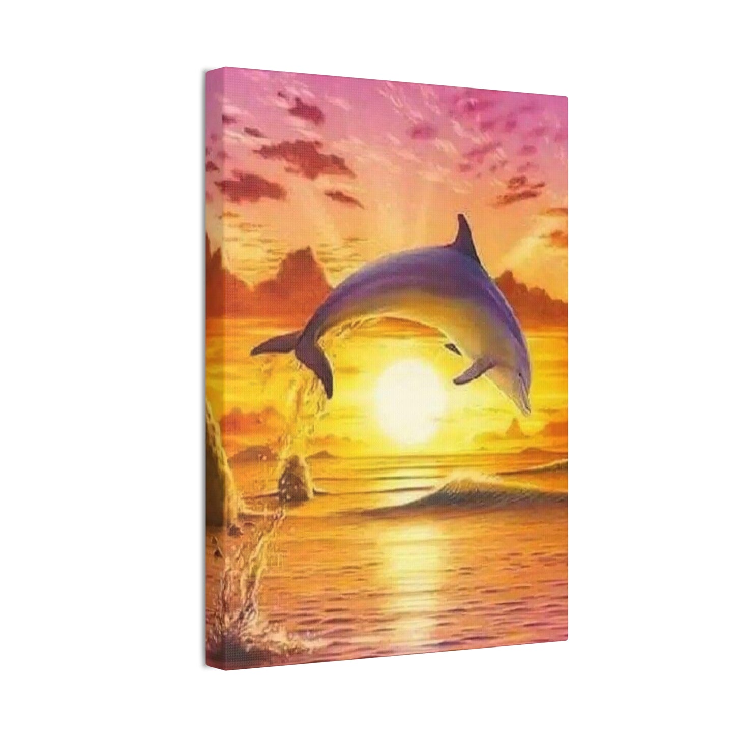 Dolphin - Canvas Stretched, 0.75"