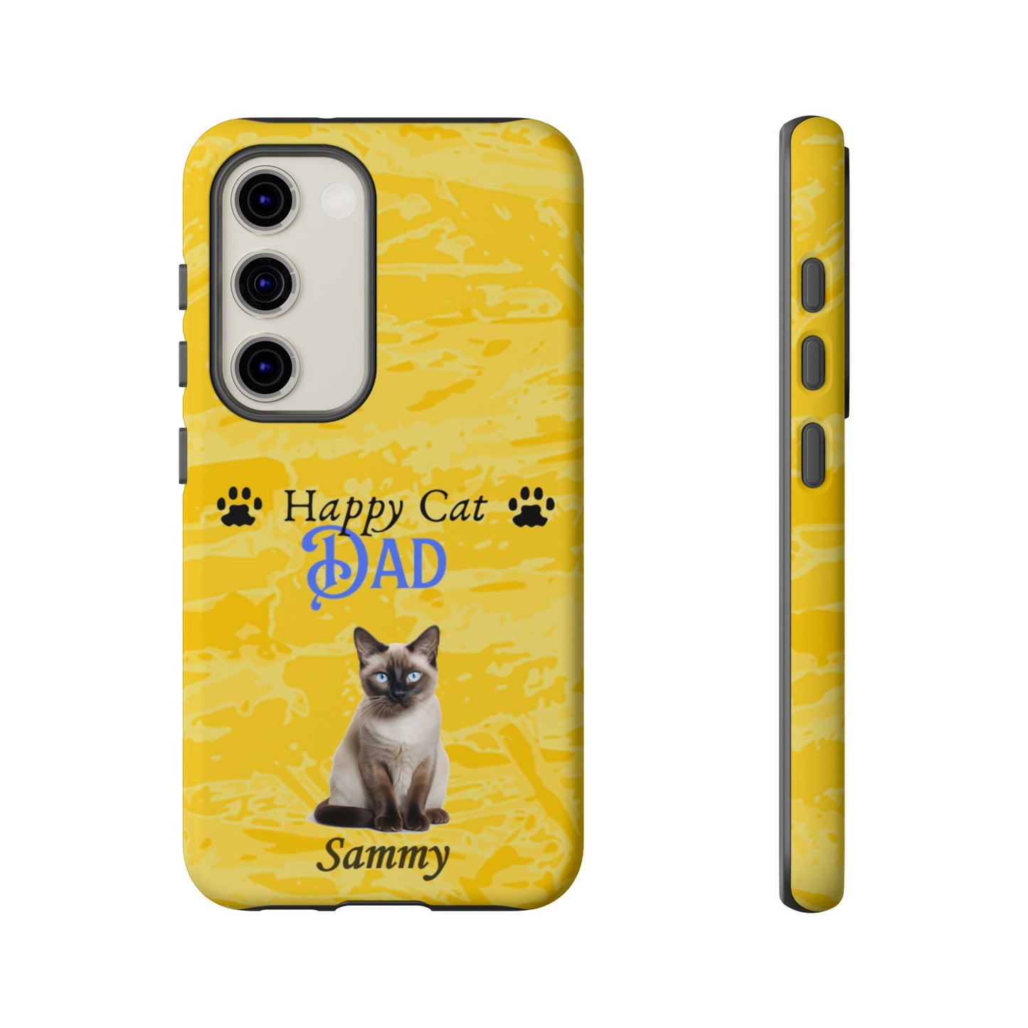 Happy Cat Dad - Personalized - Whimsical Phone Cases - Father's Day