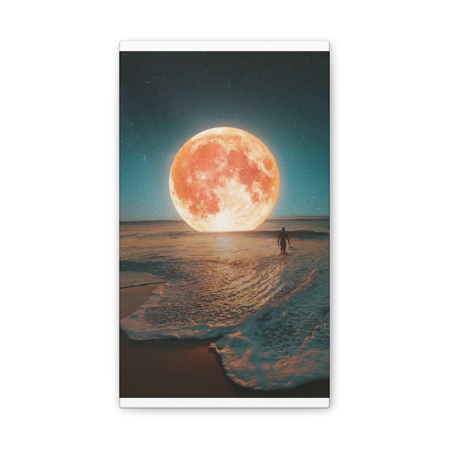 Moon on the water - Canvas Stretched, 0.75"