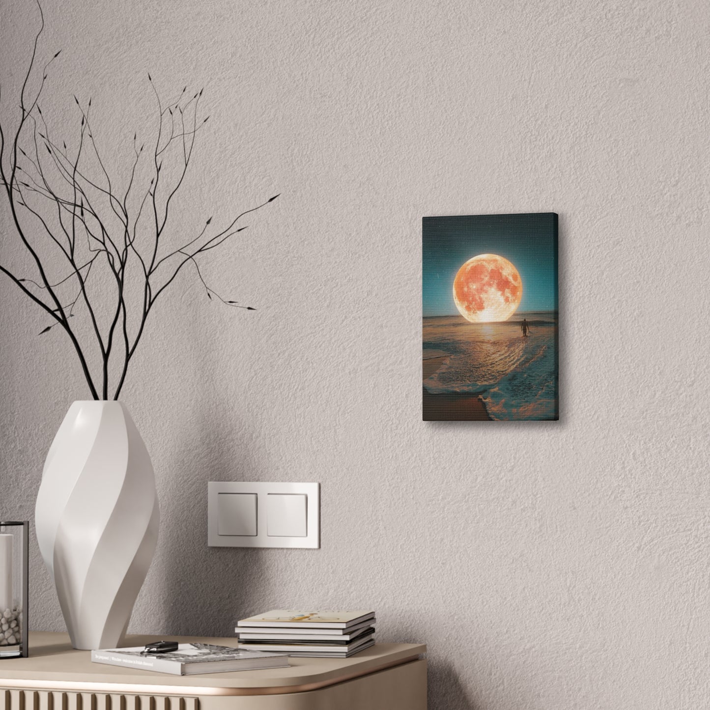 Moon on the water - Canvas Stretched, 0.75"