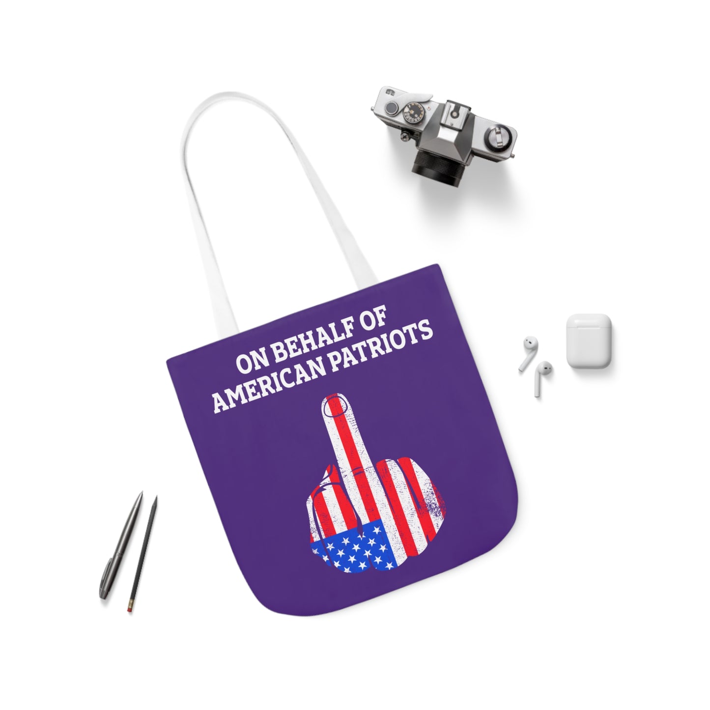 On Behalf - Canvas Tote Bag, 5-Color Straps veterans - Patriotic