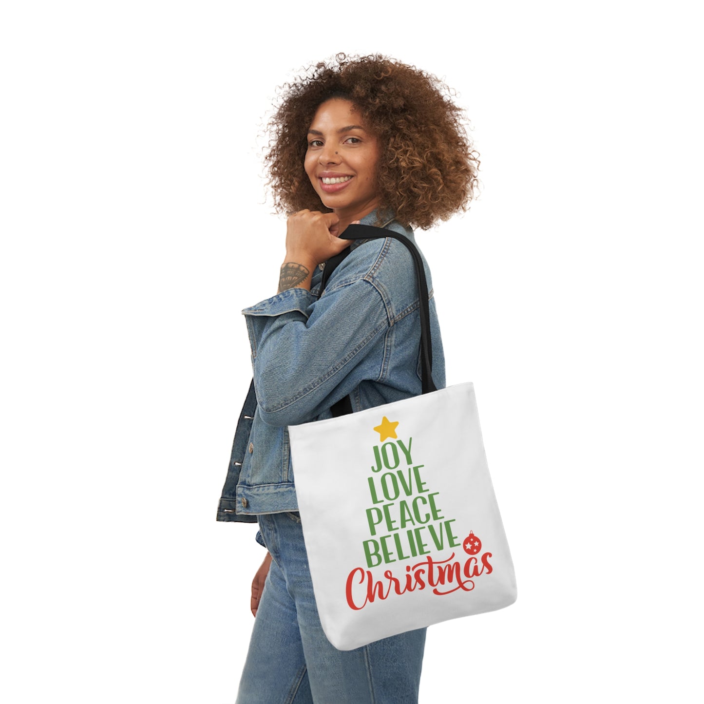 Love - Canvas Tote Bag, 5-Color Straps - Christmas