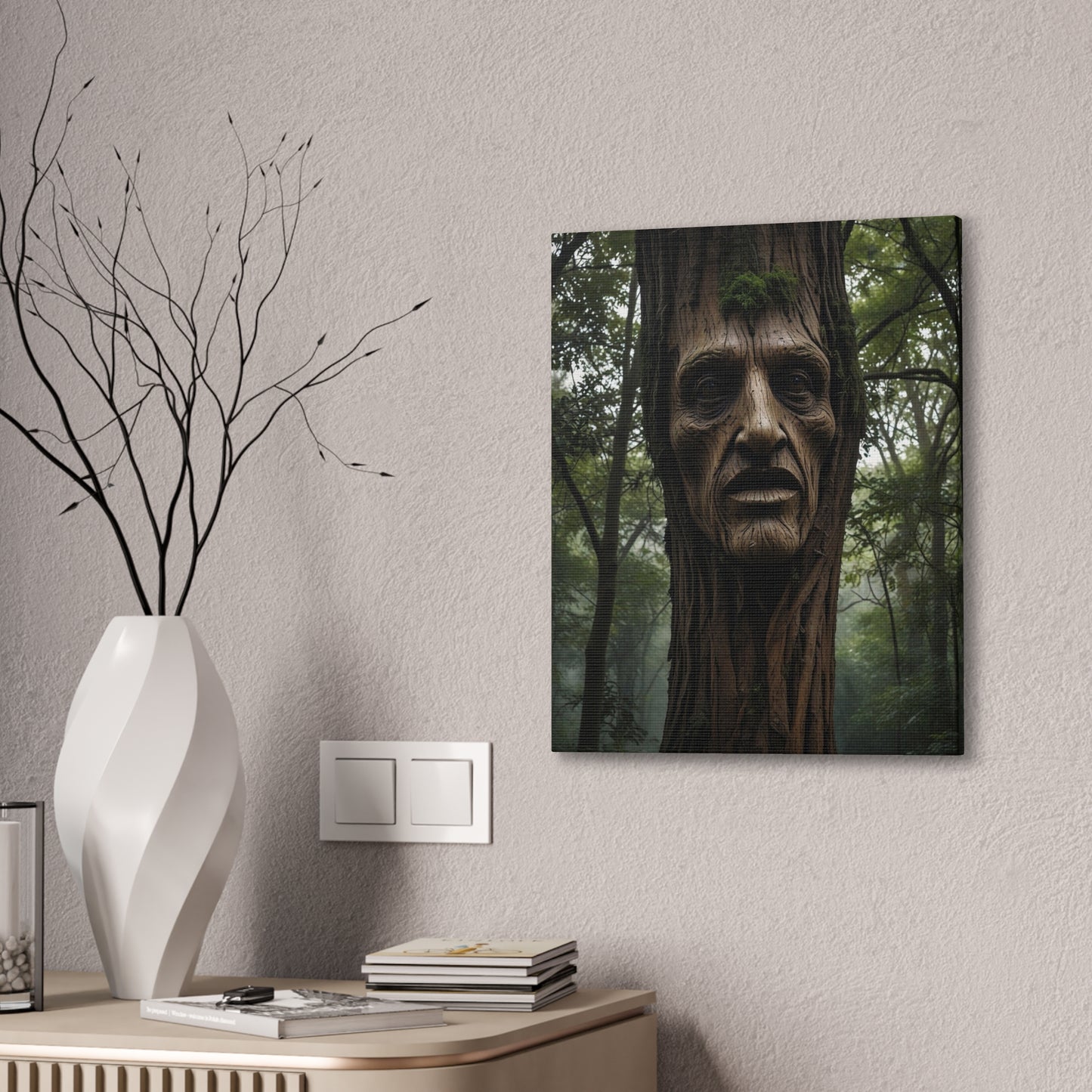 Face in the tree - Canvas Stretched, 0.75"