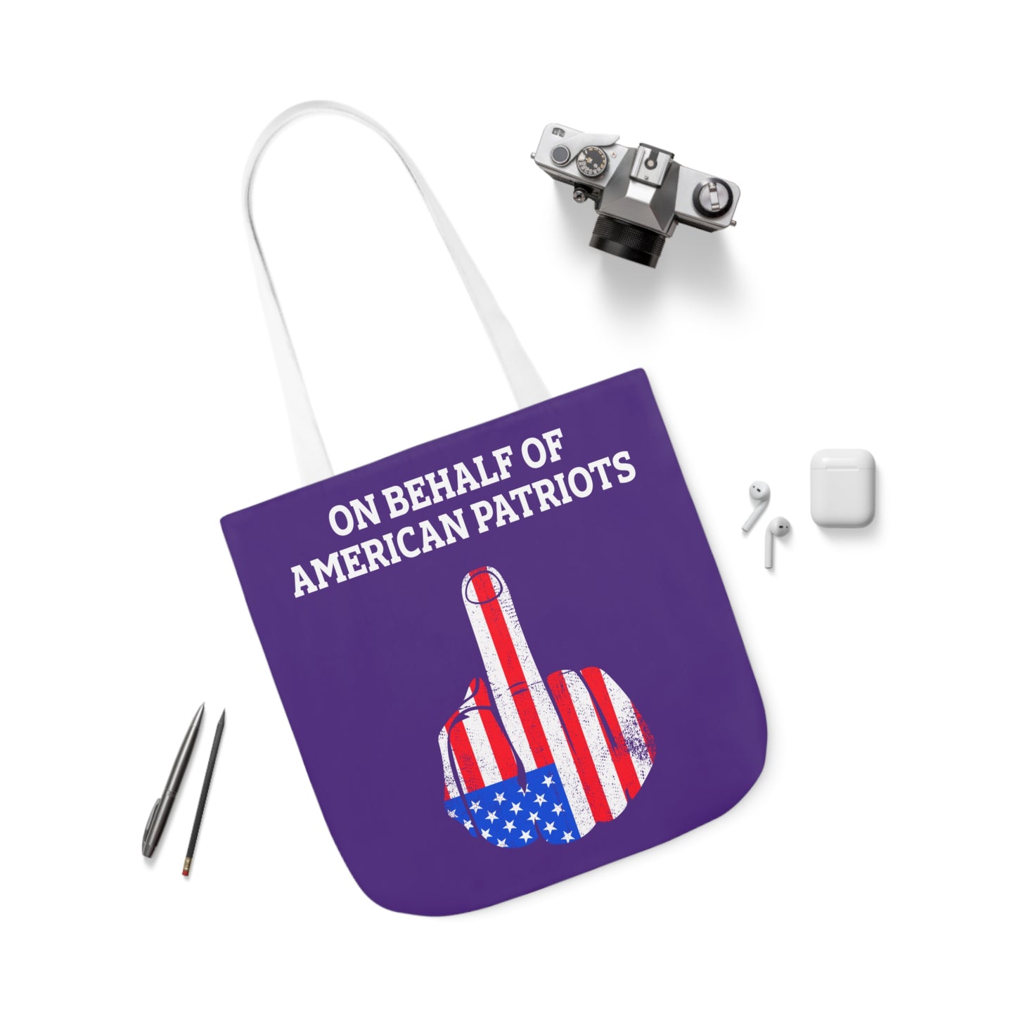 On Behalf - Canvas Tote Bag, 5-Color Straps veterans - Patriotic