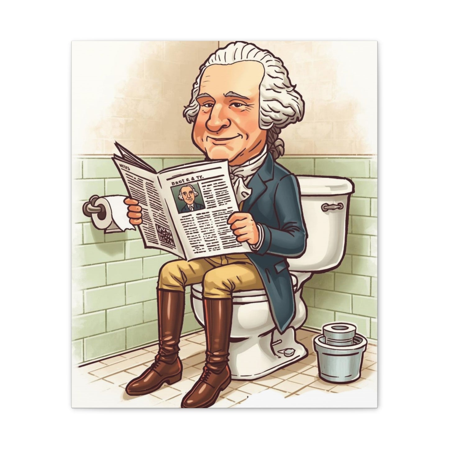 George on the pot - Canvas Stretched, 0.75" - Wall Art 2026 - Bathroom Humor