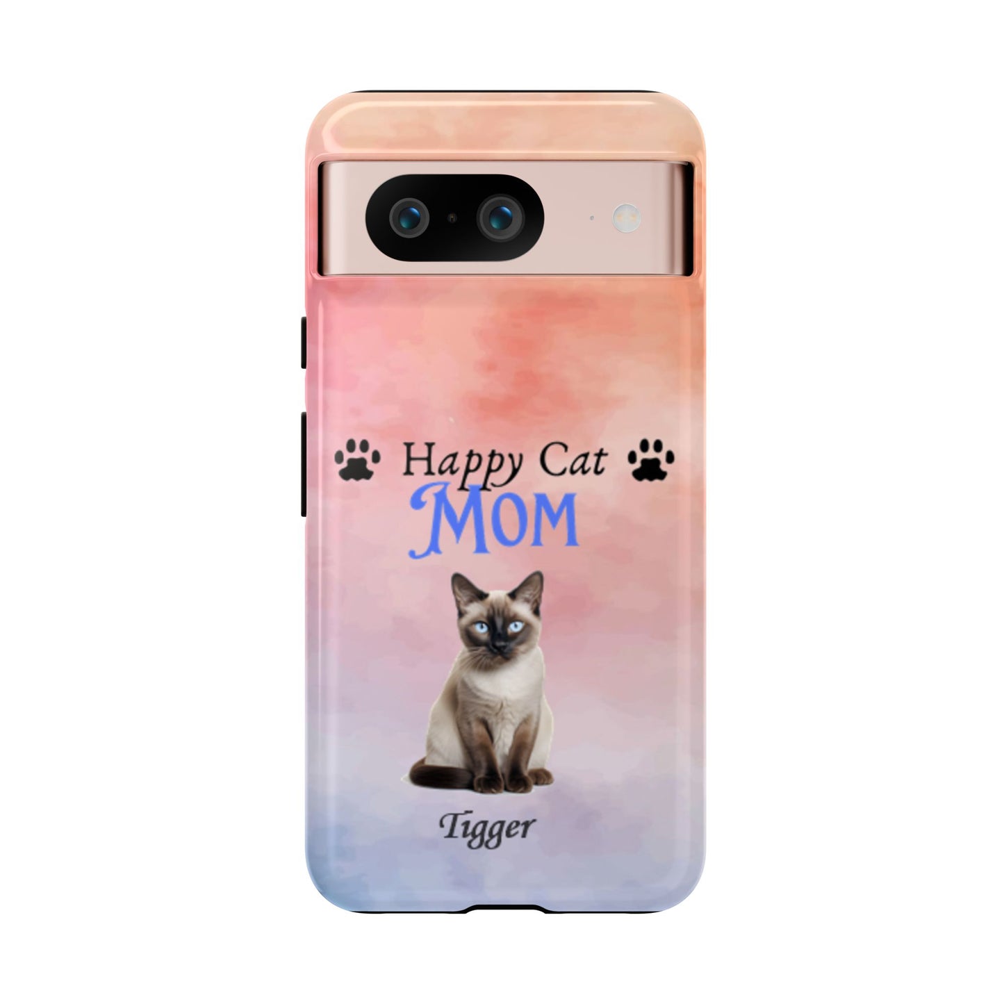 Happy Cat Mom - Personalized - Whimsical Phone Cases - Mother's Day