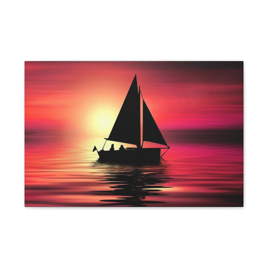 Sailing at Sunset - Canvas Stretched, 0.75"