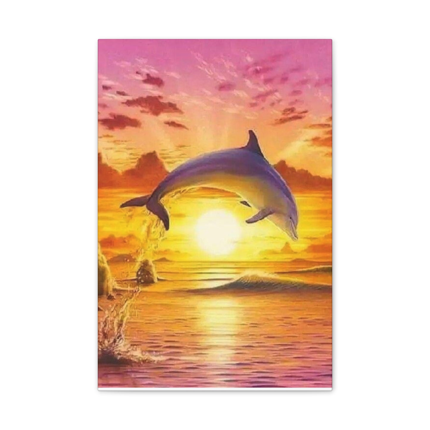 Dolphin - Canvas Stretched, 0.75"