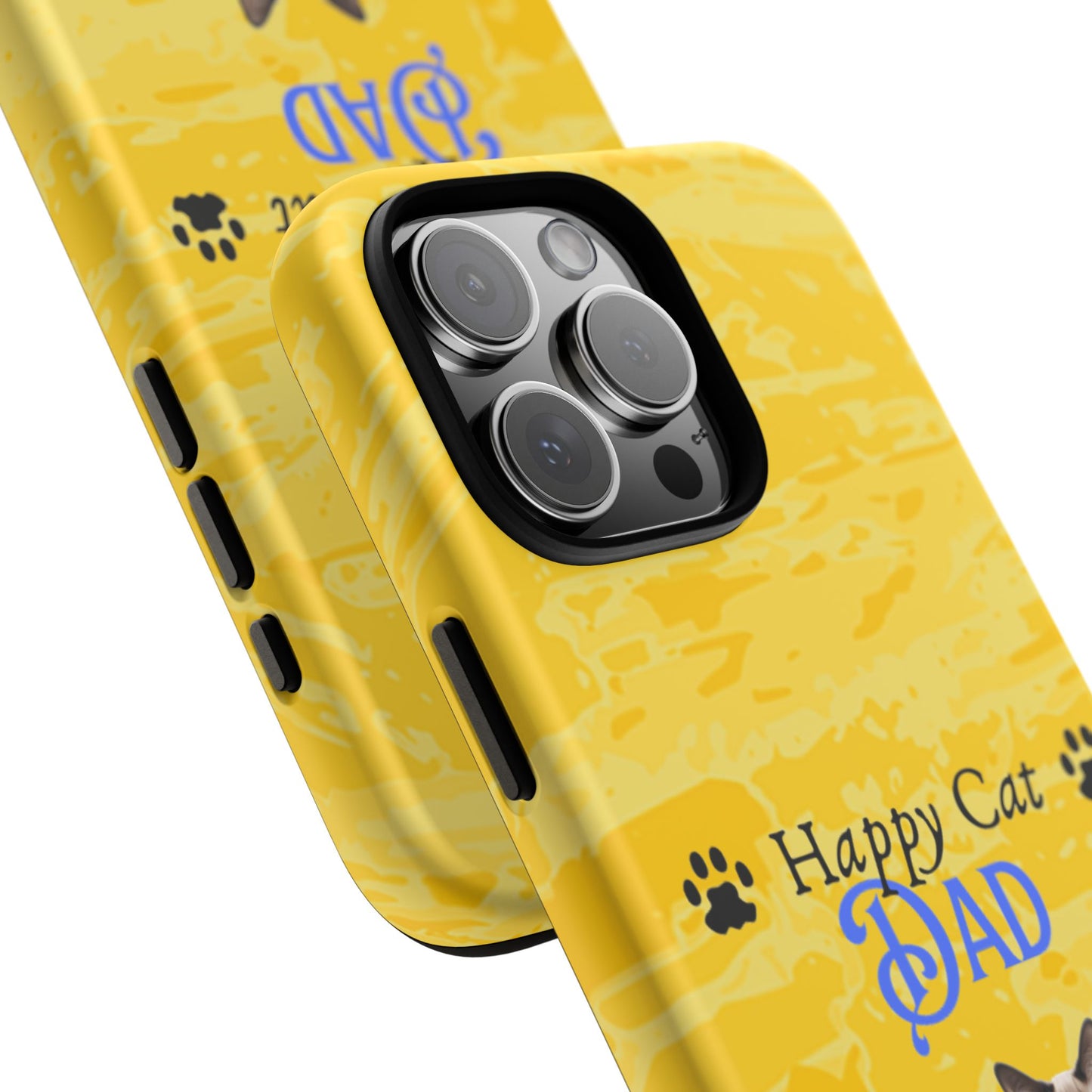 Happy Cat Dad - Personalized - Whimsical Phone Cases - Father's Day