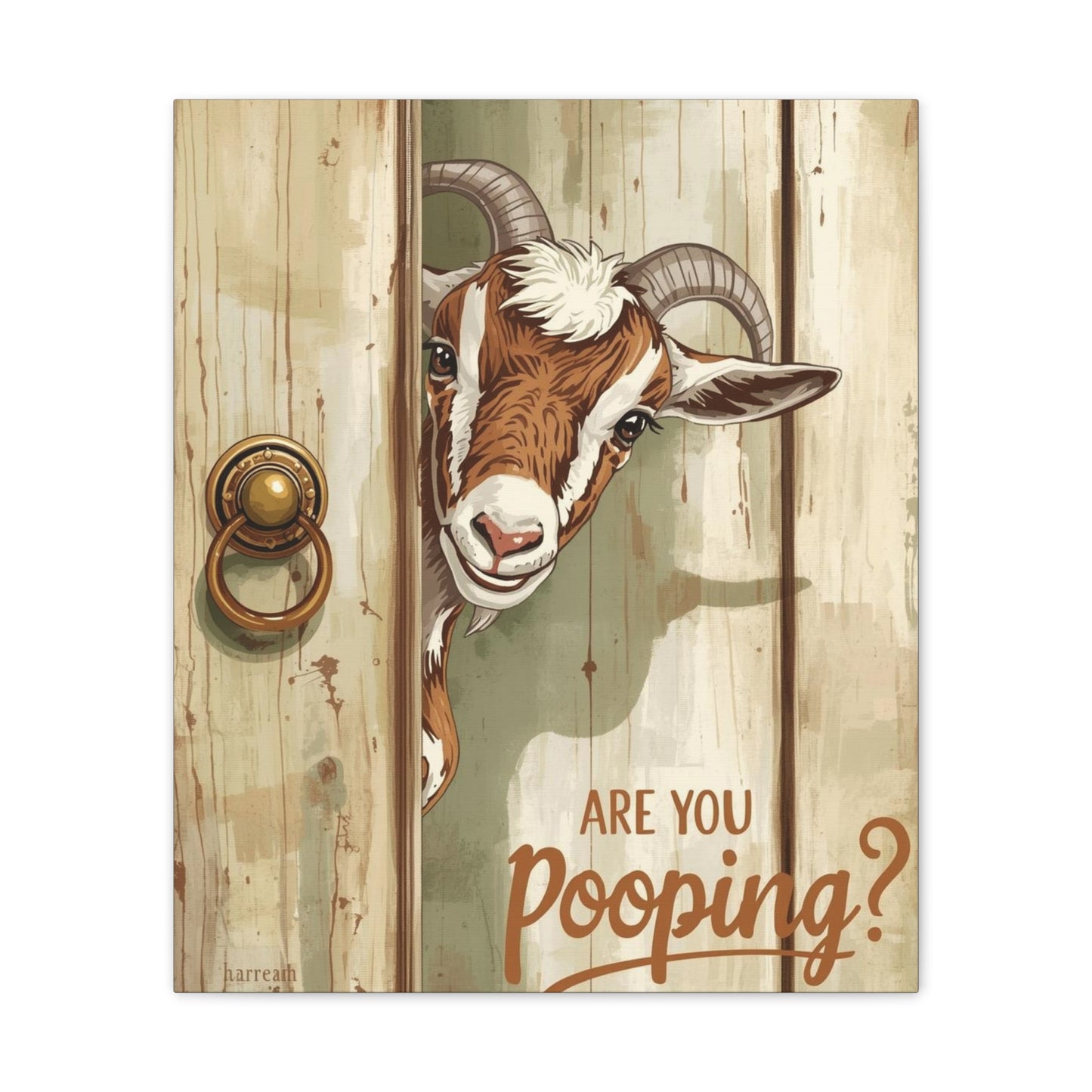 Are You Pooping - Canvas Stretched, 0.75" - 2026 Wall Art - Bathroom Humor