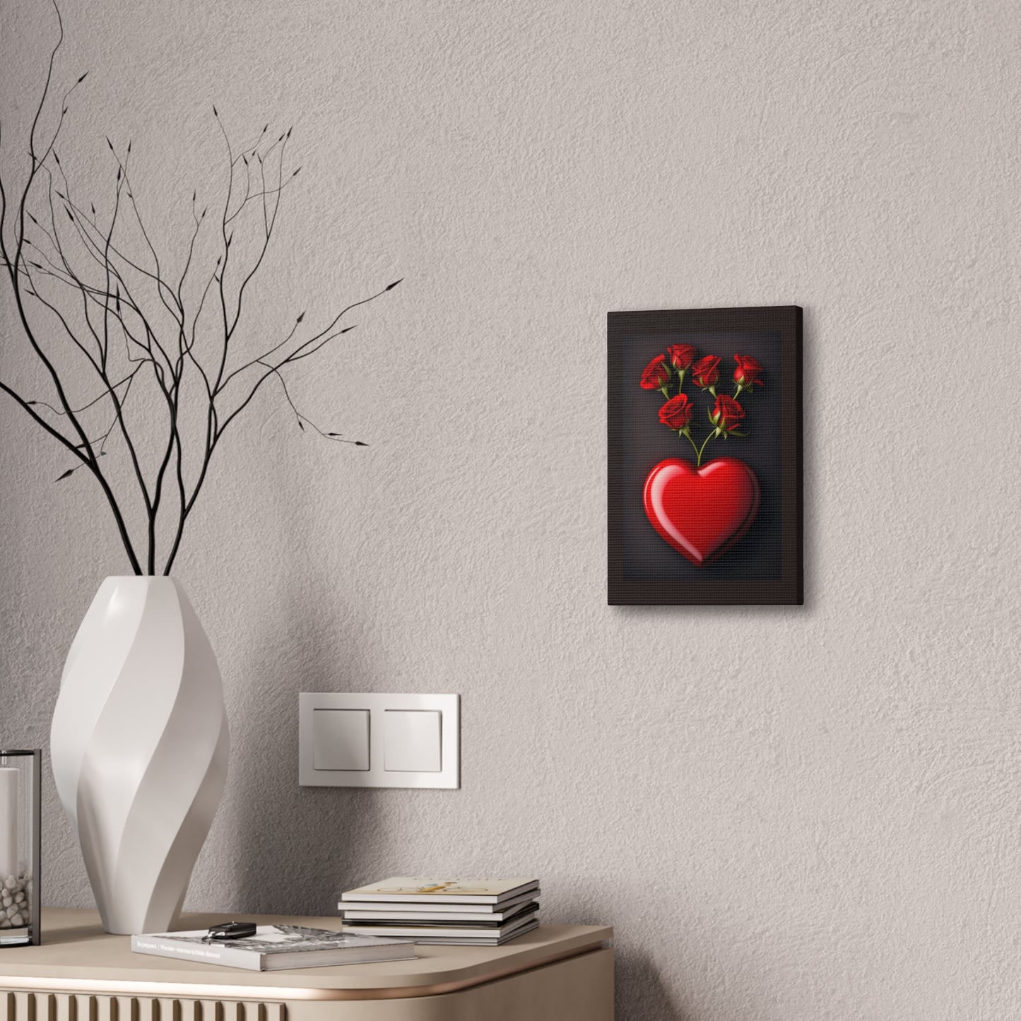 Heart and Roses - Canvas Stretched, 0.75" - Mother's Day