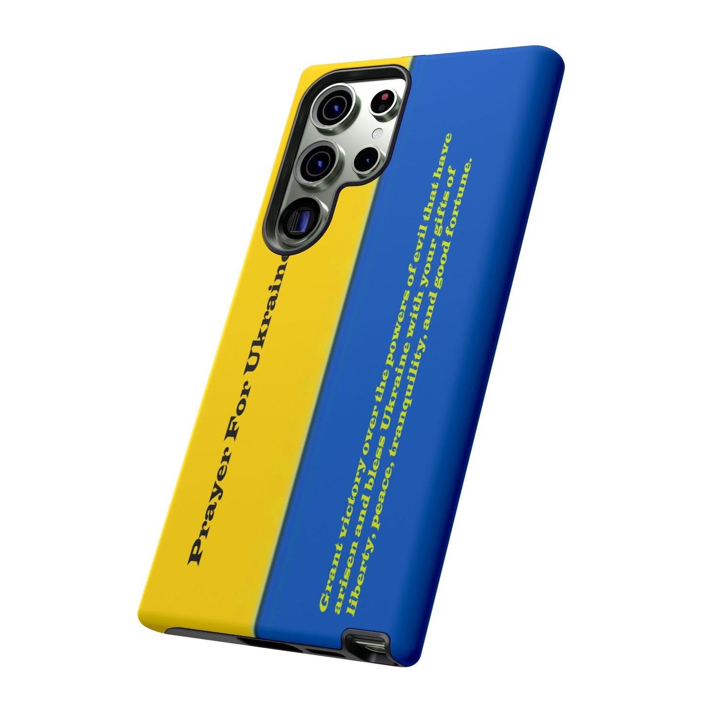 Flag of Ukraine with Prayer - Flag Phone Cases