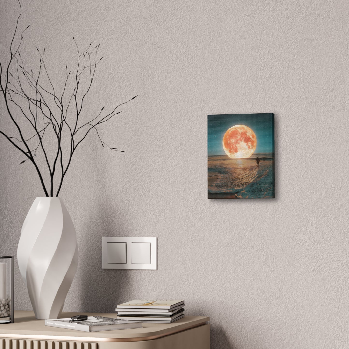 Moon on the water - Canvas Stretched, 0.75"