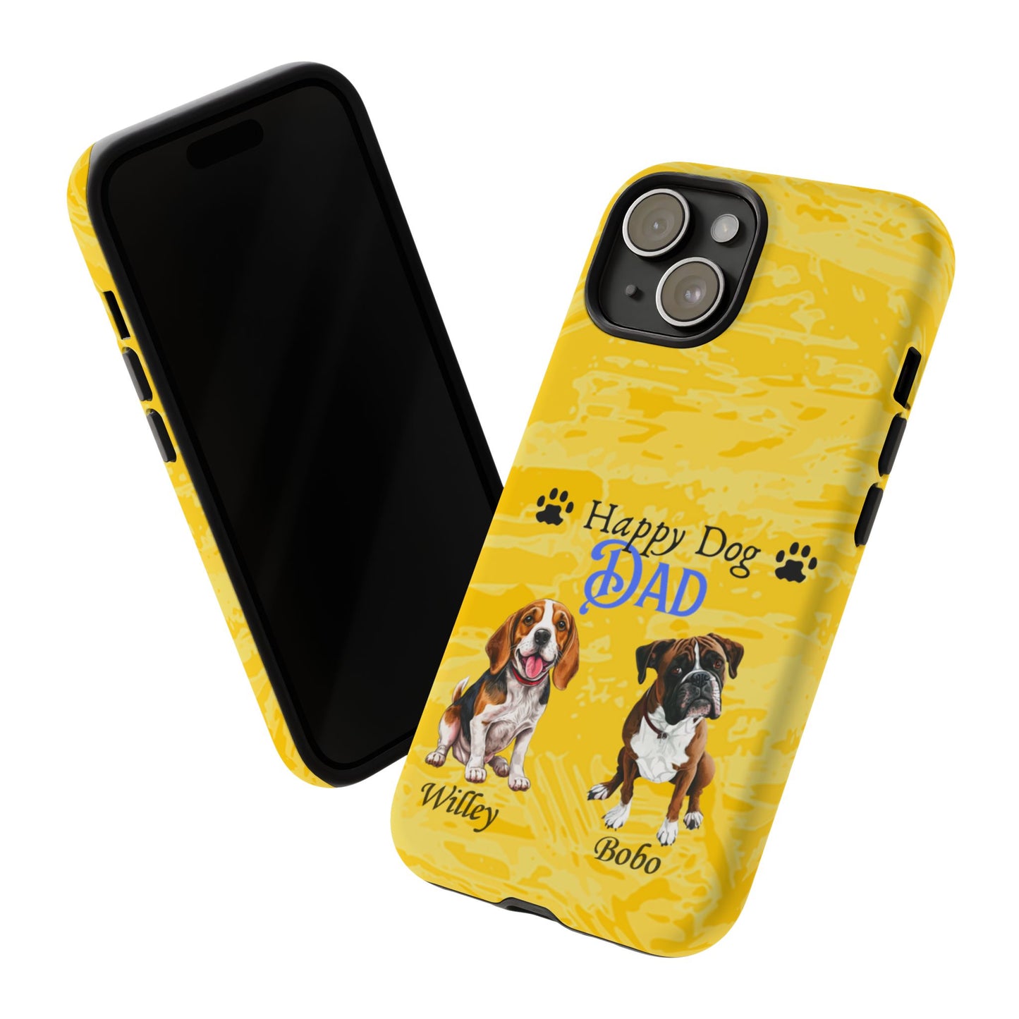 Happy Dog Dad - Personalized - Whimsical Phone Cases - Father's Day