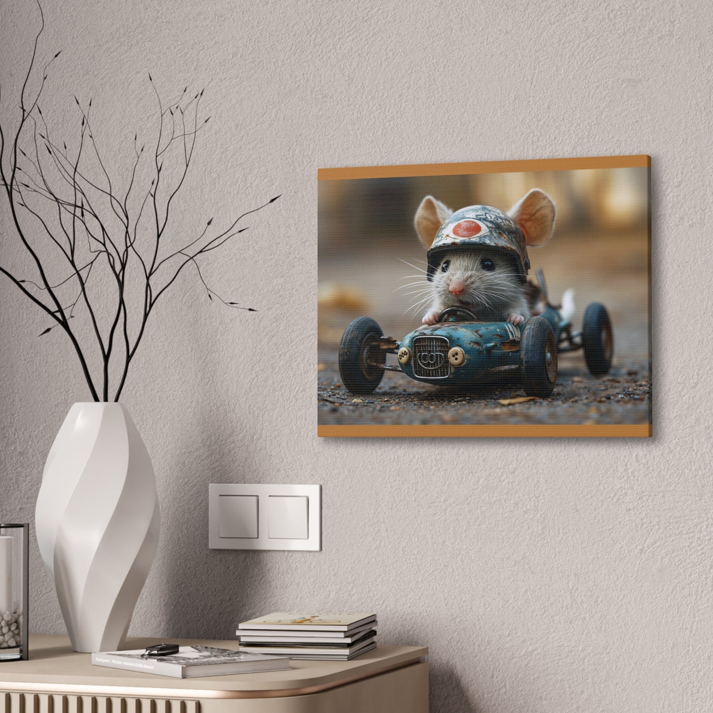 Mouse Racer - Canvas Stretched, 0.75"