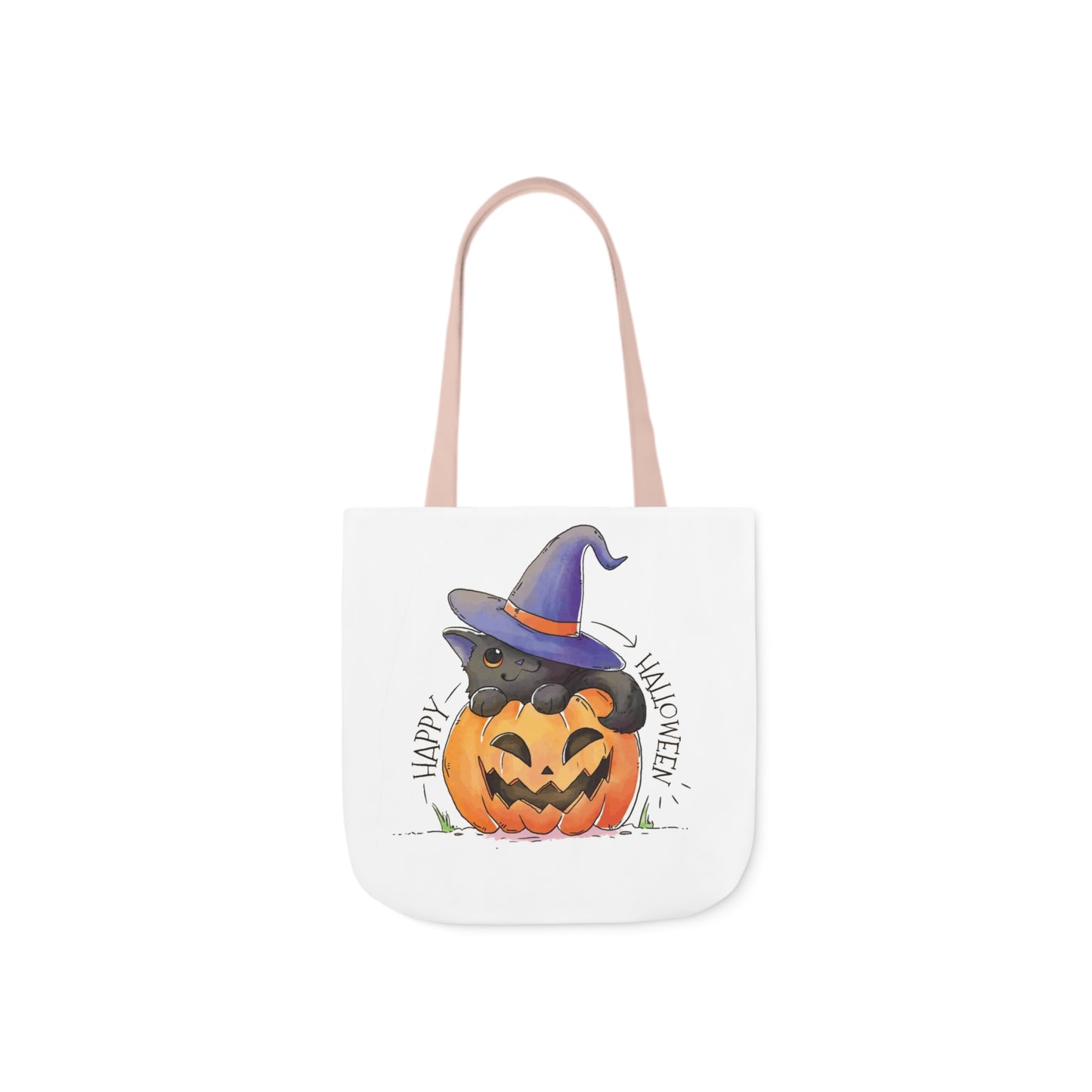 Happy Halloween - Canvas Tote Bag, 5-Color Straps - Halloween