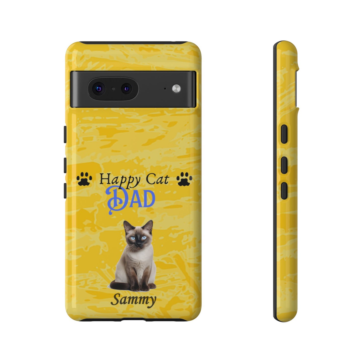 Happy Cat Dad - Personalized - Whimsical Phone Cases - Father's Day