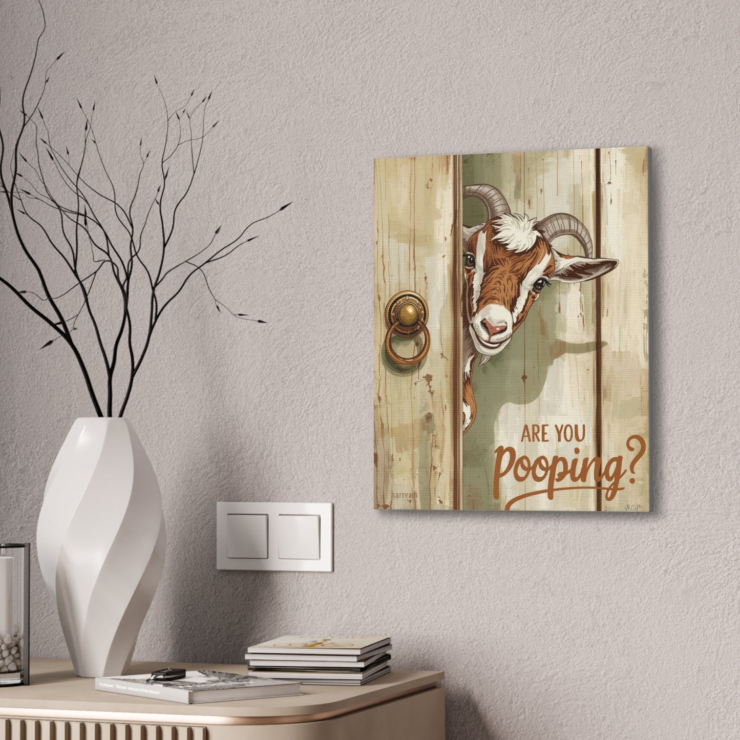 Are You Pooping - Canvas Stretched, 0.75" - 2026 Wall Art - Bathroom Humor