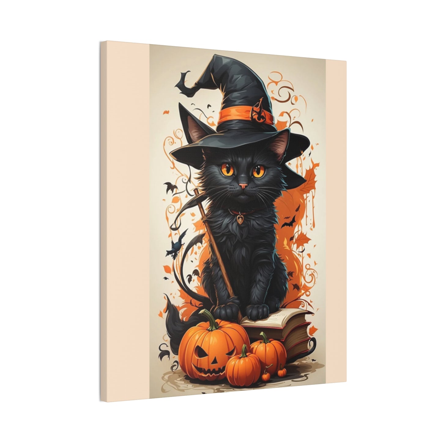 Black Cat - Canvas Stretched, 0.75" - Halloween