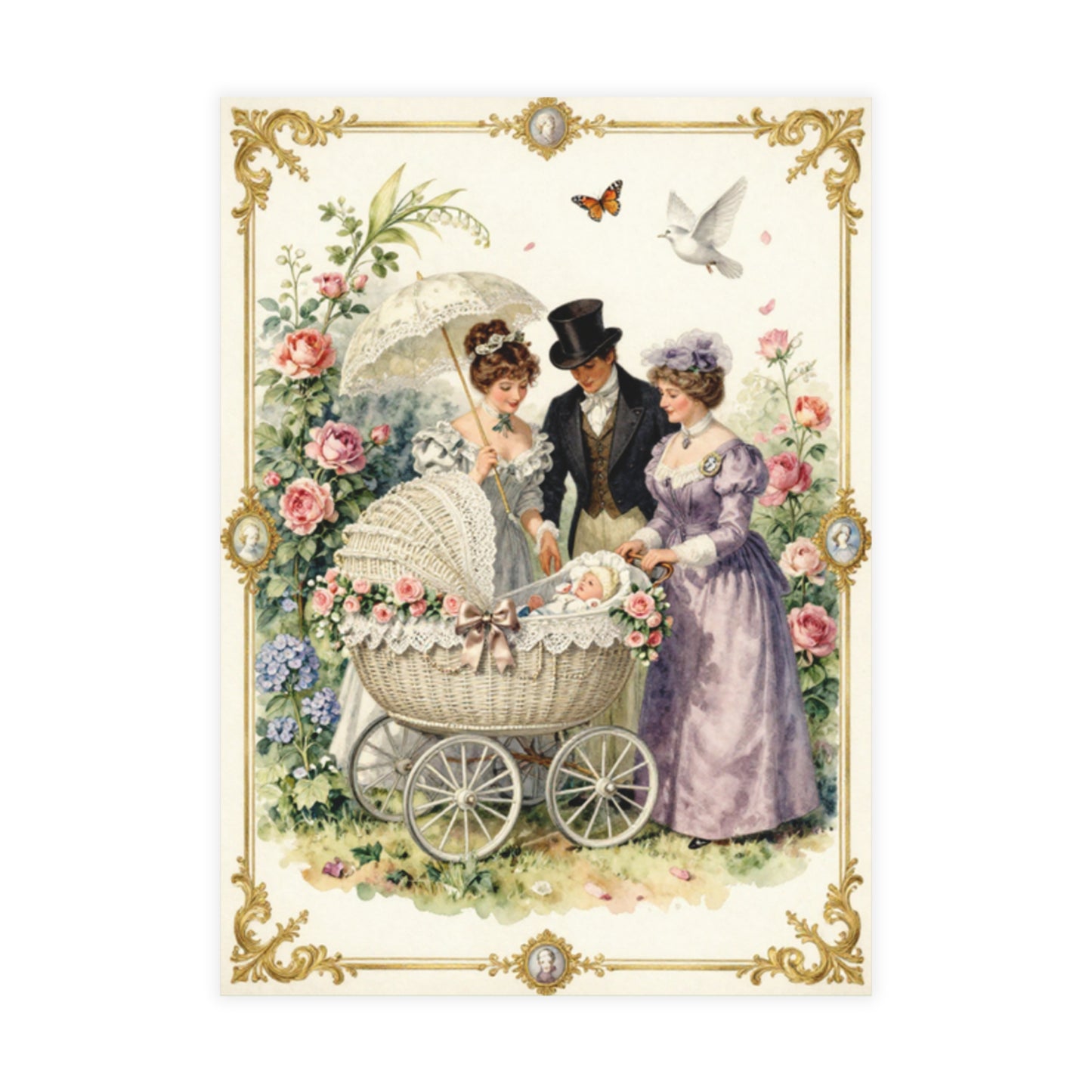 Victorian Baby Shower - Postcard Bundles (envelopes included)