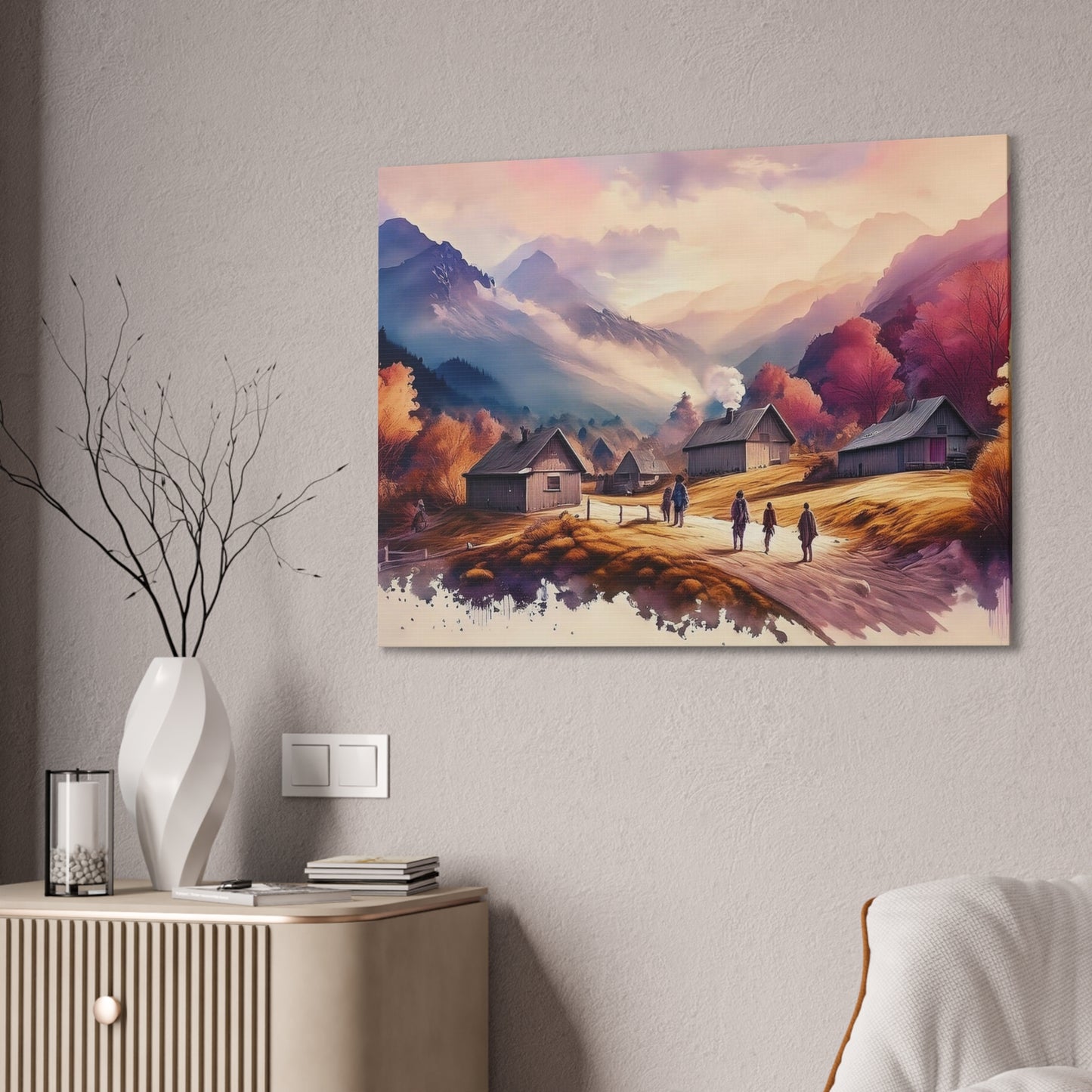 Village - Canvas Stretched, 0.75"