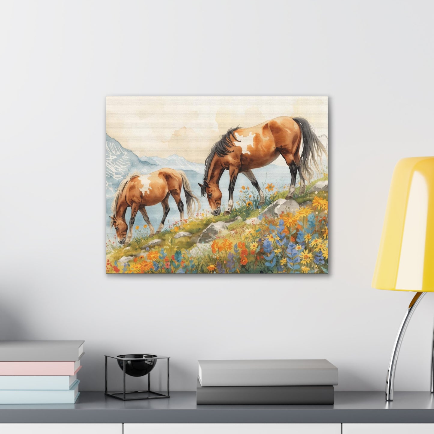 Horses Grazing - Canvas Stretched, 0.75" - Wall Art 2026 - Animals