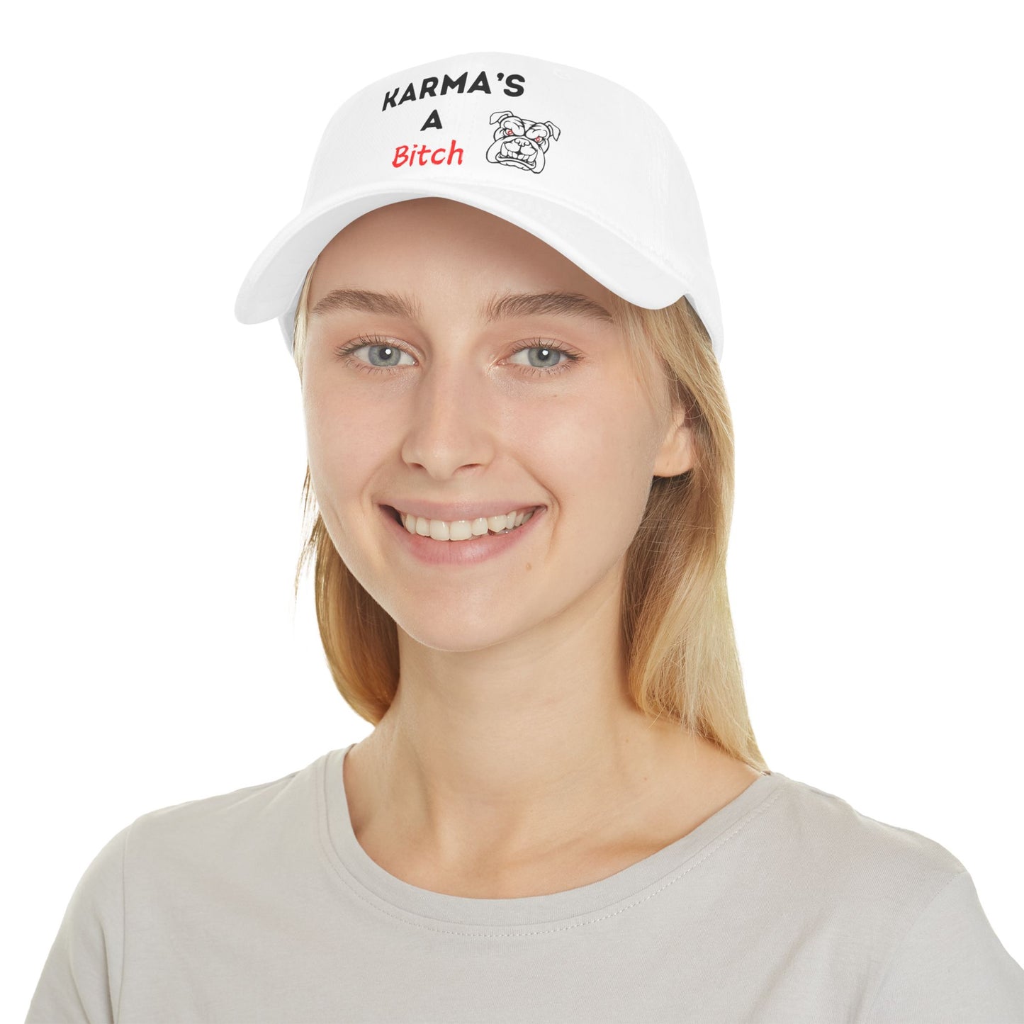 Karma's a Bitch - Low Profile Baseball Cap - Father's Day