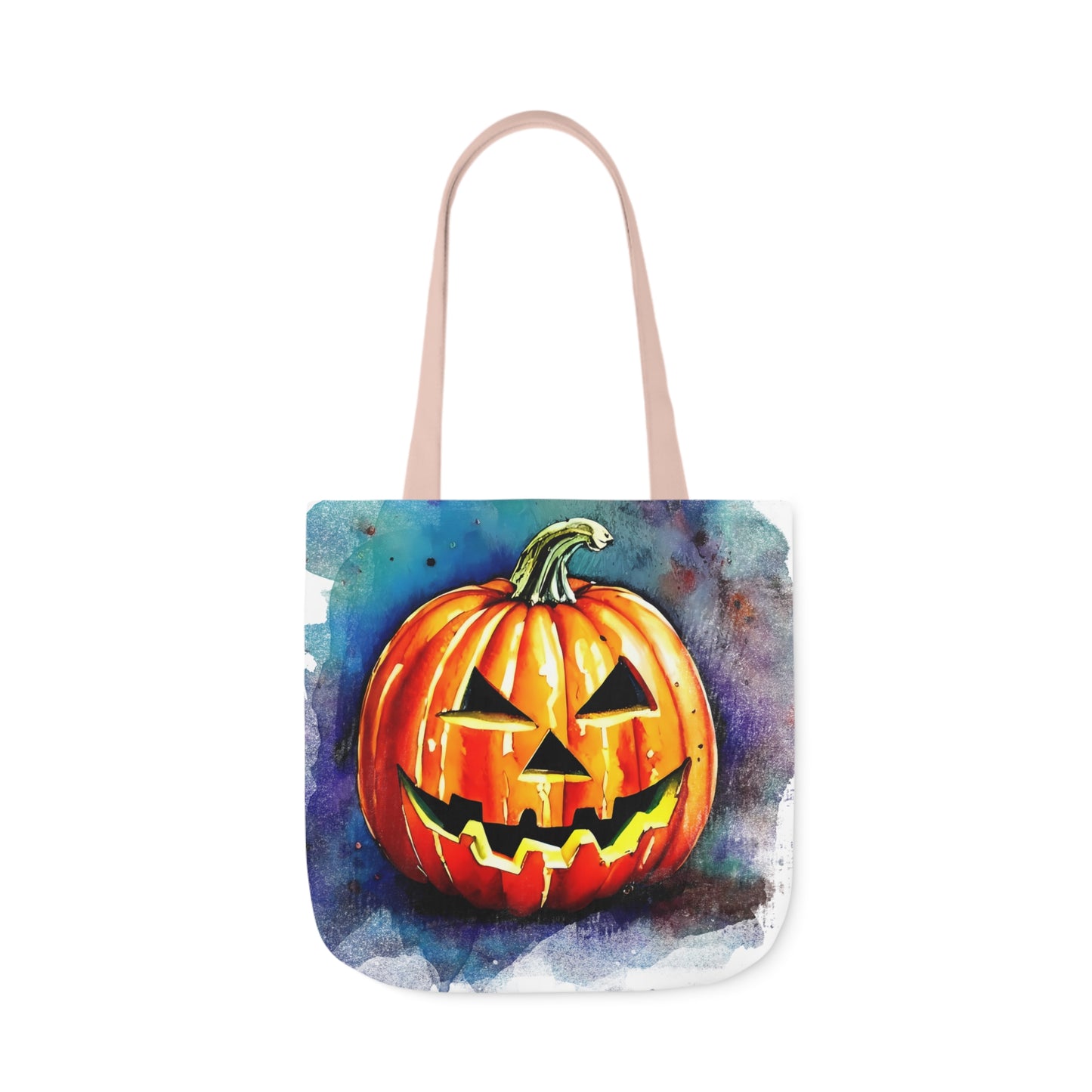 Pumkin Face - Canvas Tote Bag, 5-Color Straps - Halloween