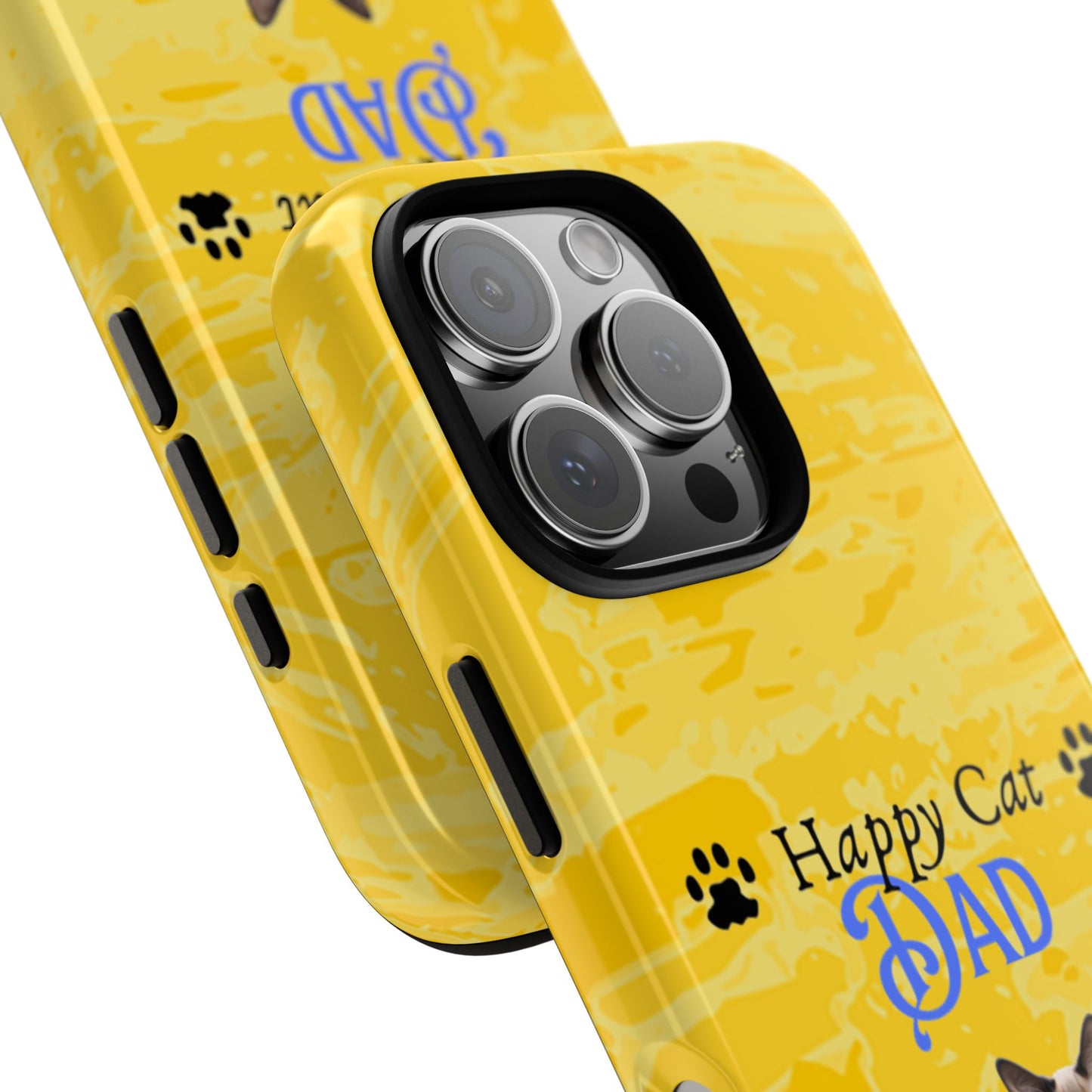 Happy Cat Dad - Personalized - Whimsical Phone Cases - Father's Day