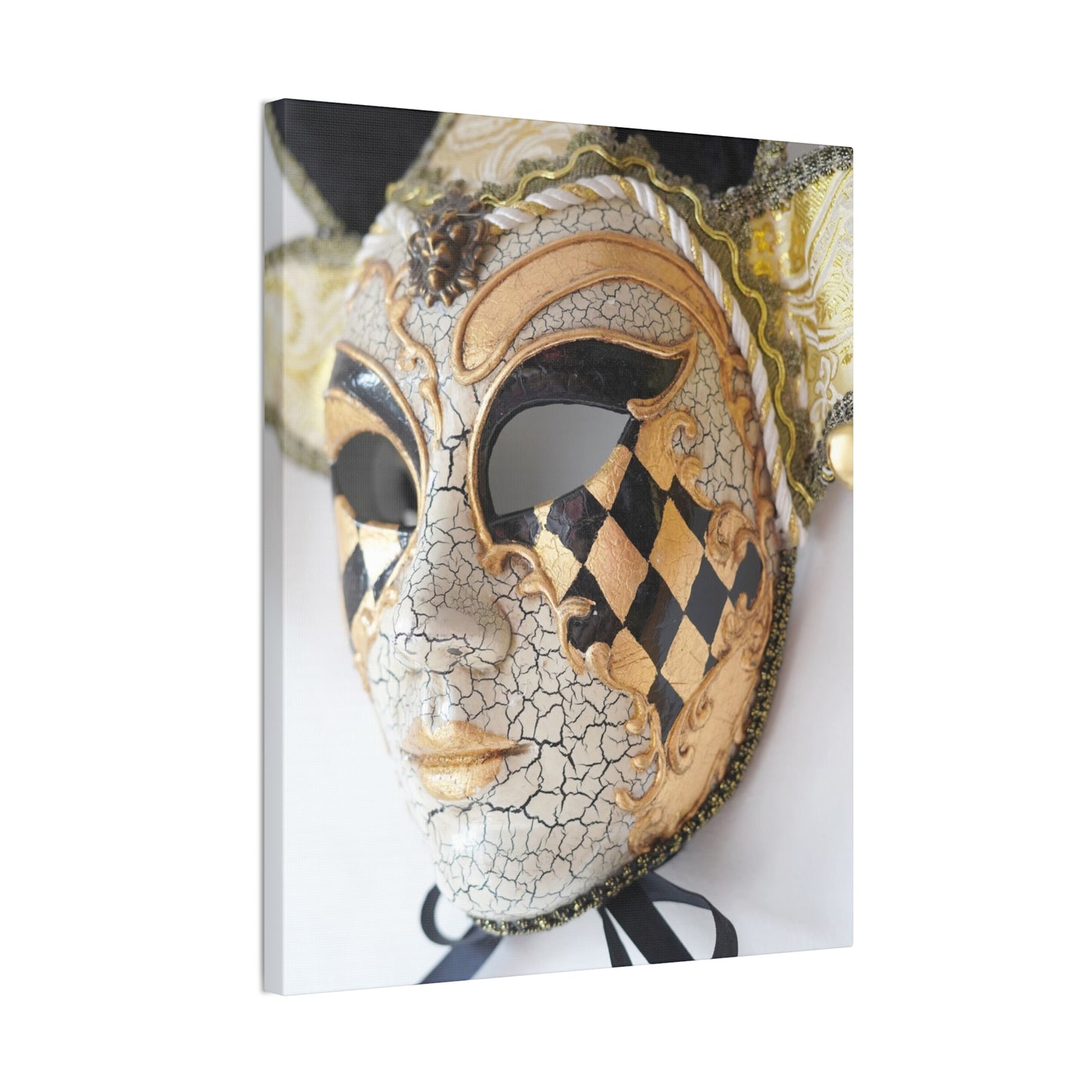 Gold and Silver Mask - Canvas Stretched, 0.75"