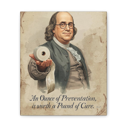 Franklin - Canvas Stretched, 0.75" - 2026 Wall Art - Bathroom Humor
