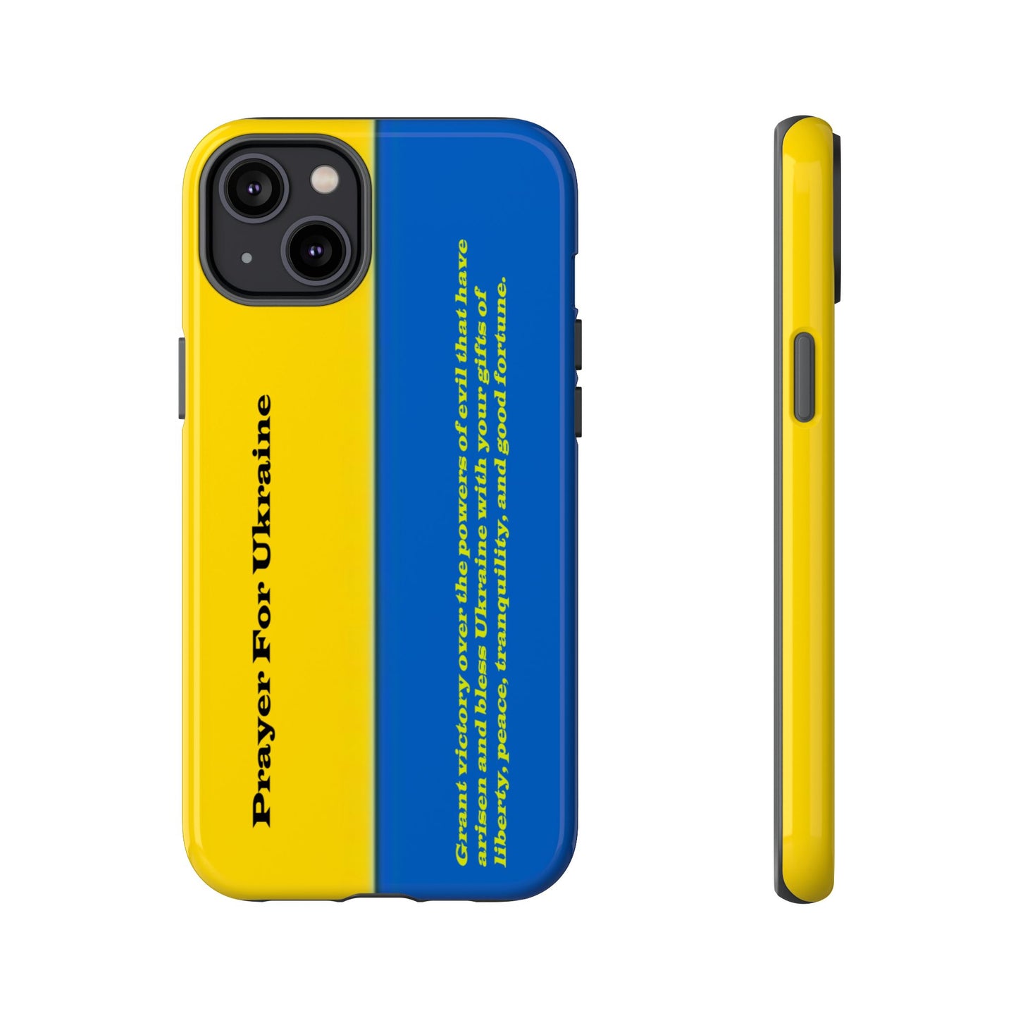 Flag of Ukraine with Prayer - Flag Phone Cases