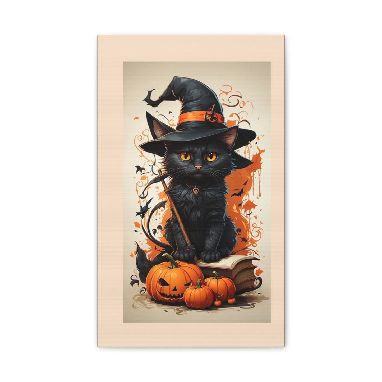 Black Cat - Canvas Stretched, 0.75" - Halloween