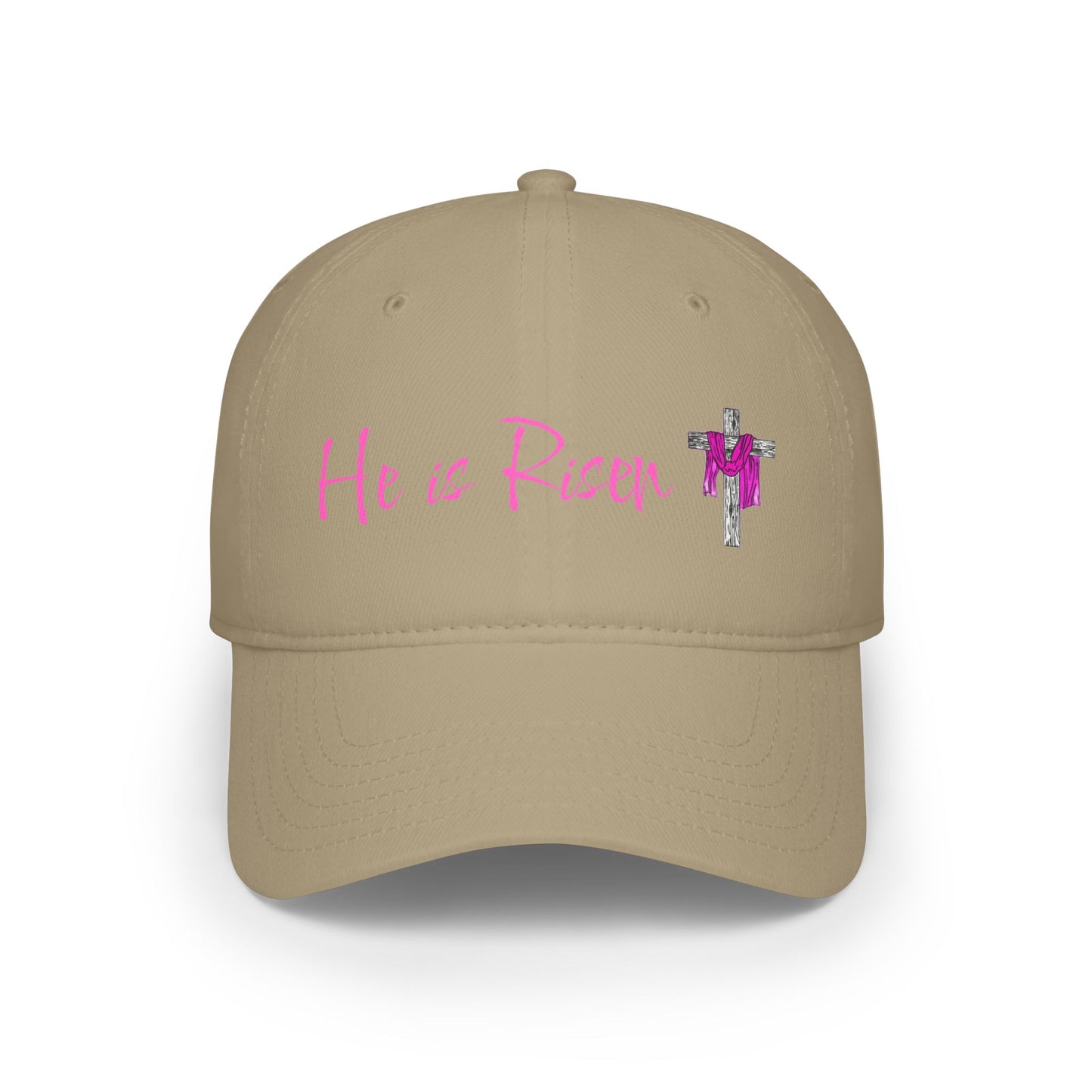 He is Risen - Pink - Low Profile Baseball Cap - Easter - Mother's Day - Father's Day - Easter 1