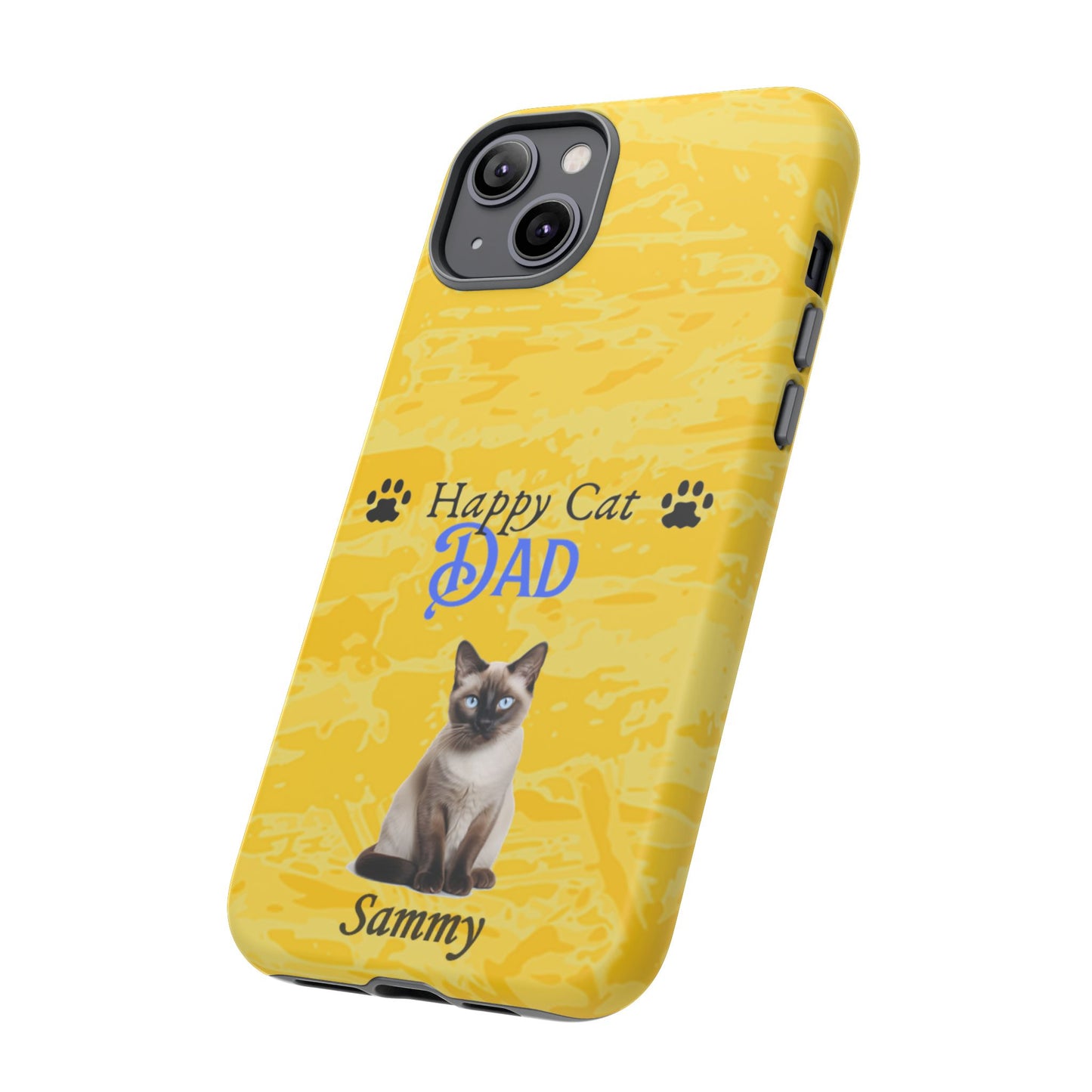 Happy Cat Dad - Personalized - Whimsical Phone Cases - Father's Day