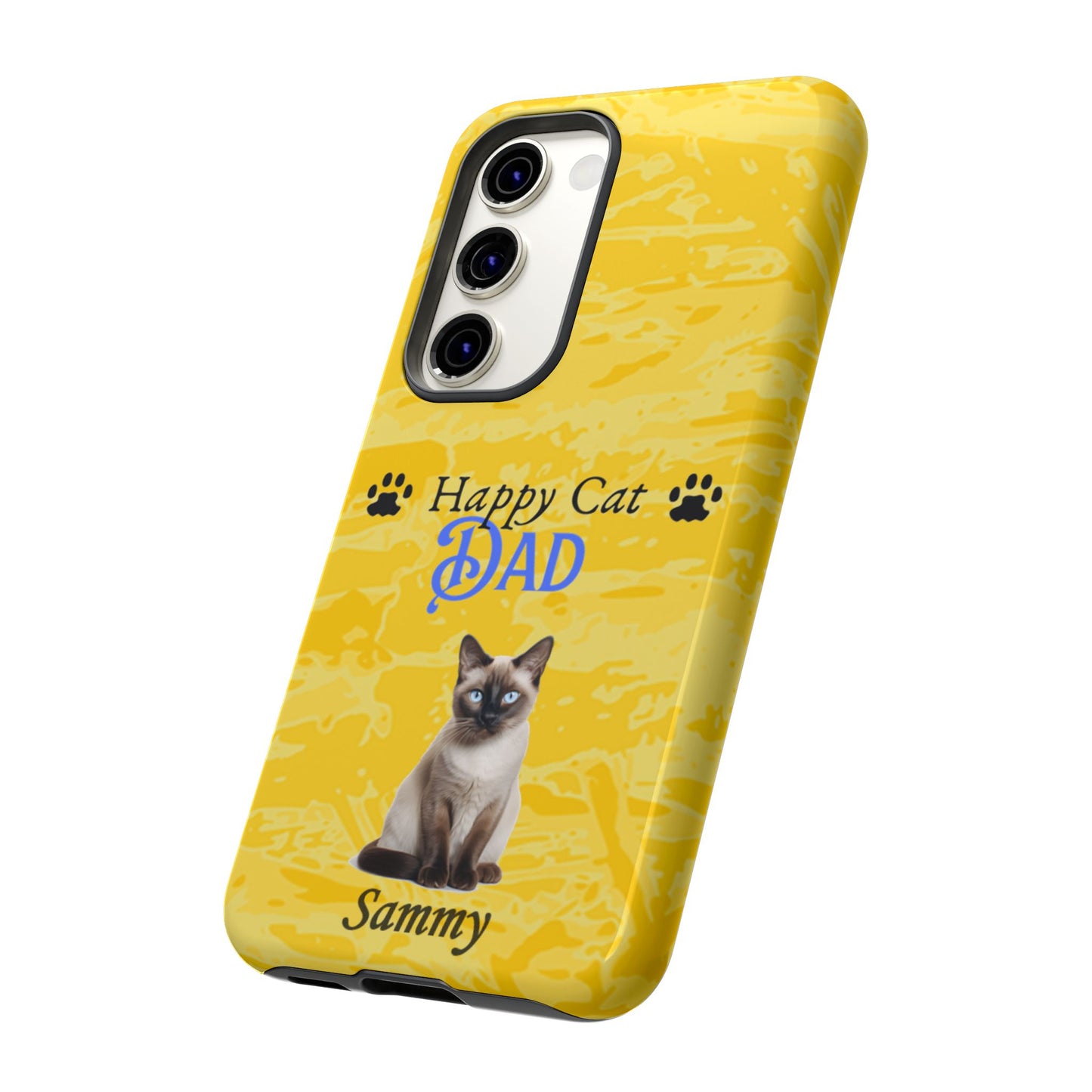 Happy Cat Dad - Personalized - Whimsical Phone Cases - Father's Day