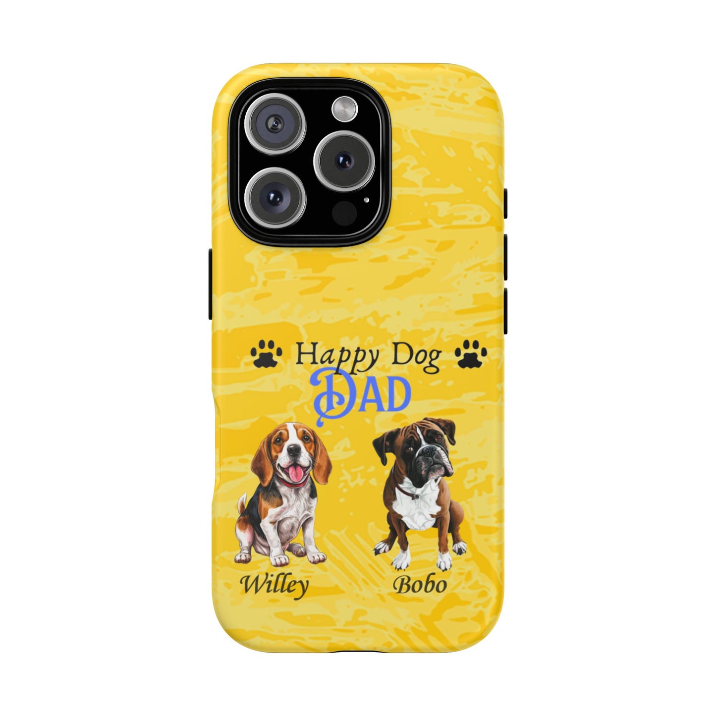 Happy Dog Dad - Personalized - Whimsical Phone Cases - Father's Day