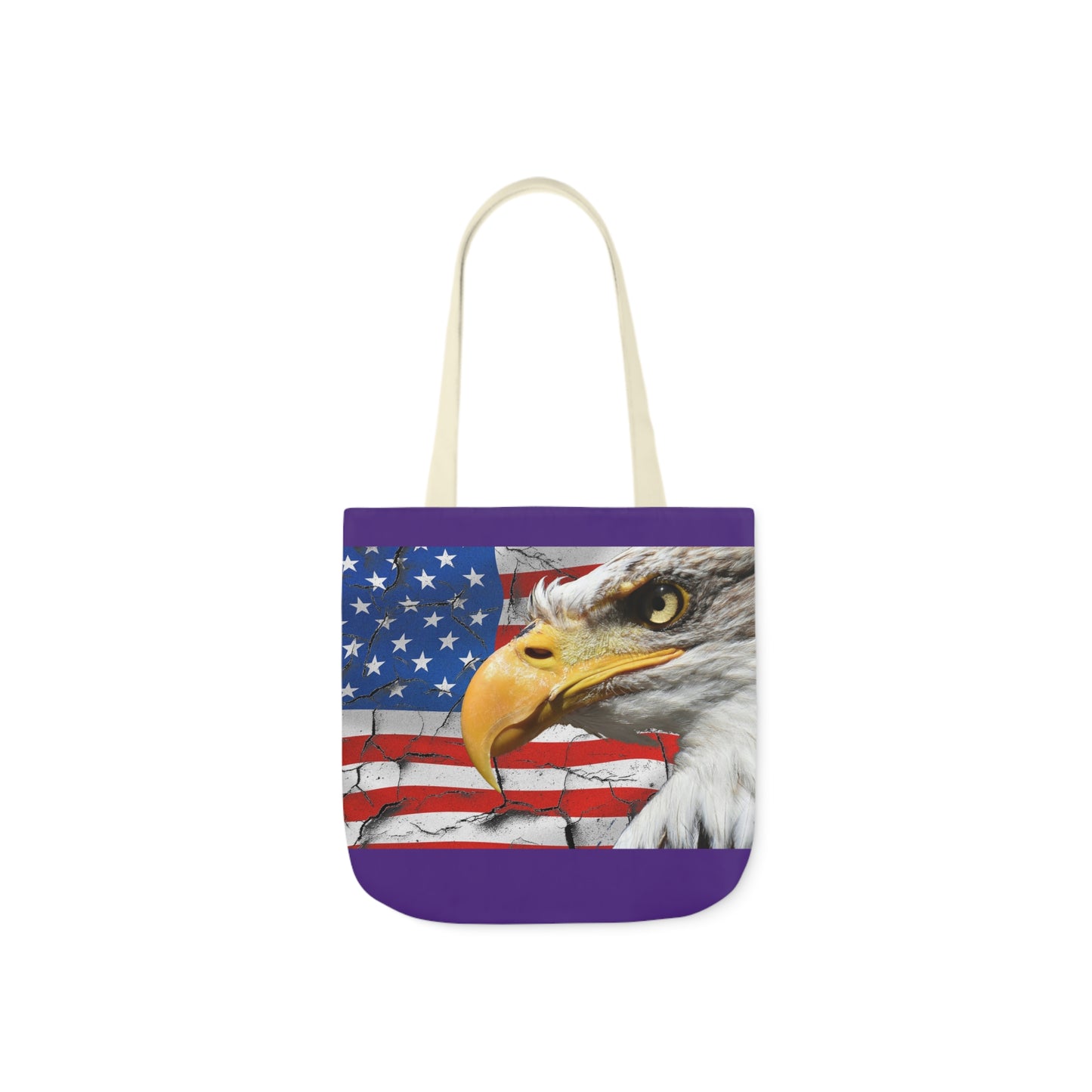 American Eagle - Canvas Tote Bag, 5-Color Straps - Patriotic