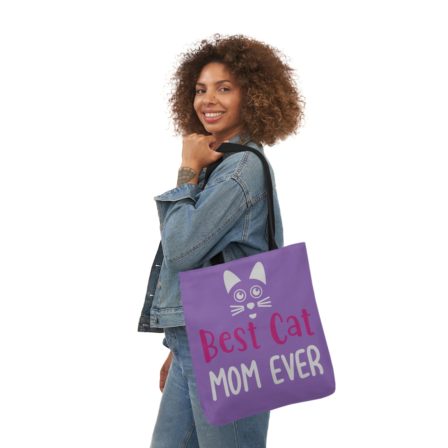 Best Cat Mom Ever - Canvas Tote Bag, 5-Color Straps - Mother's Day