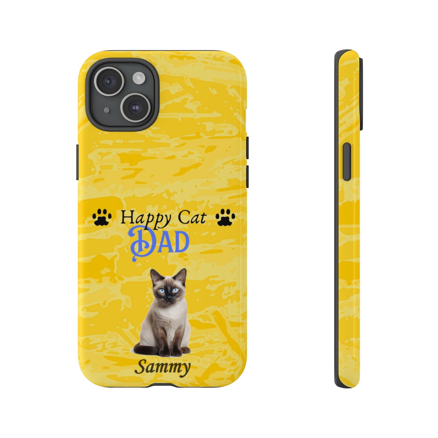 Happy Cat Dad - Personalized - Whimsical Phone Cases - Father's Day