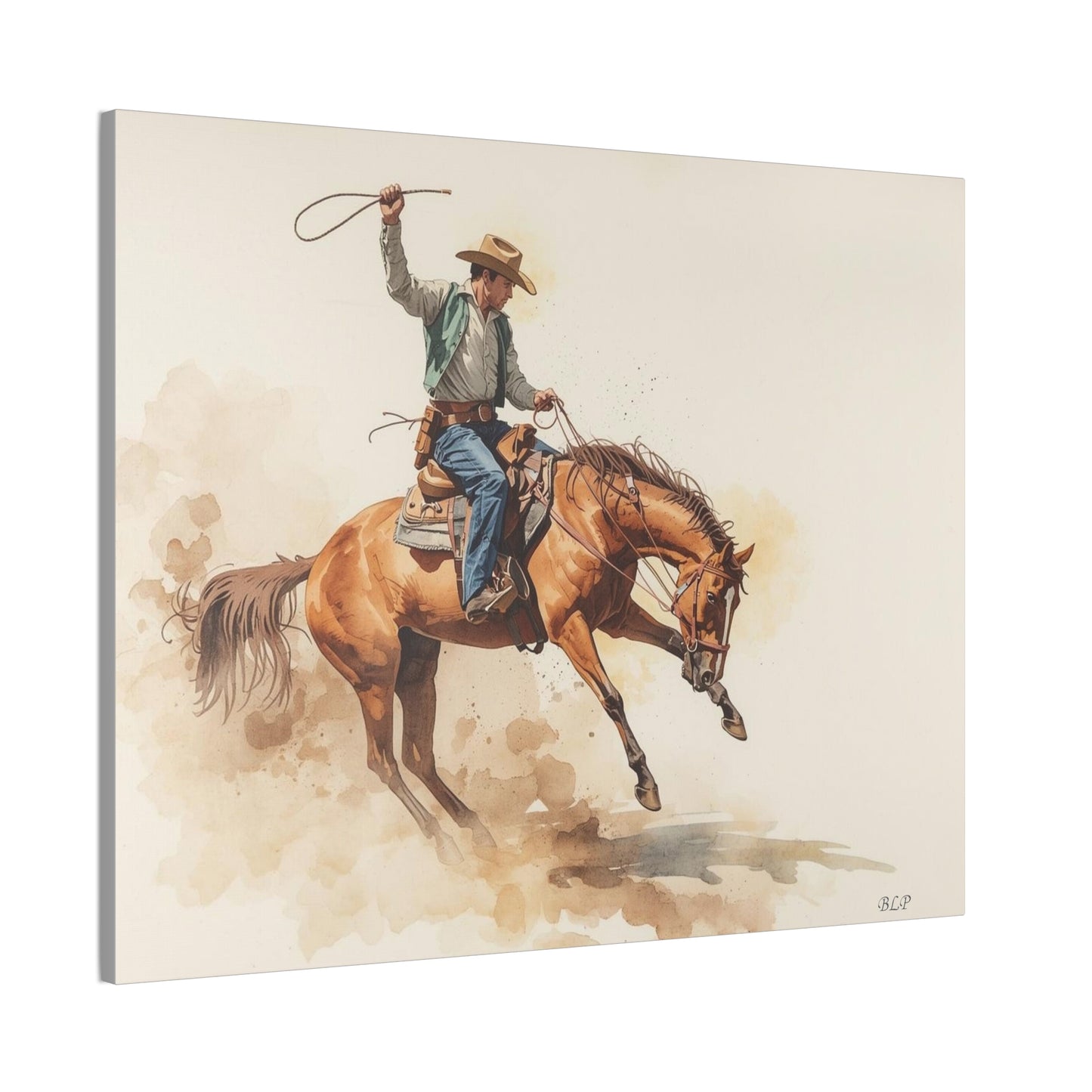 Bronc Rider - Canvas Stretched, 0.75" - Wall Art 2026 - Individuals